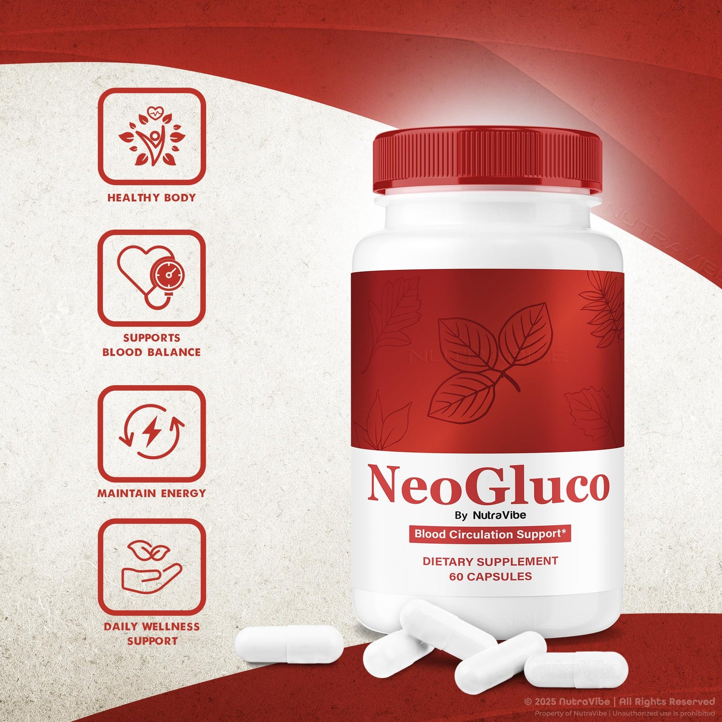 NutraVibe NeoGluco Premium Circulation Support 60 Capsules