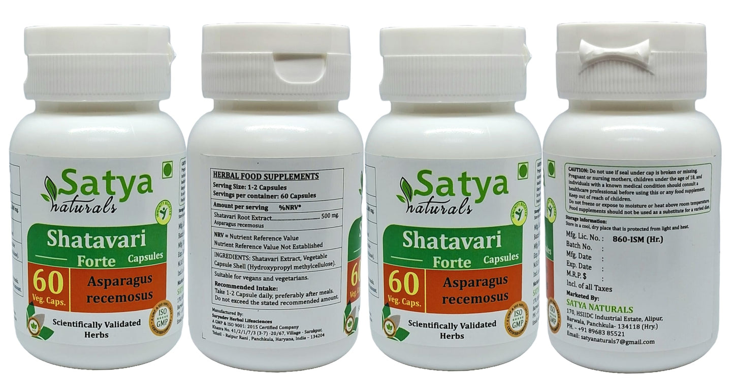 Satya Naturals Shatavari Forte Capsules 500 mg, 240 Capsules