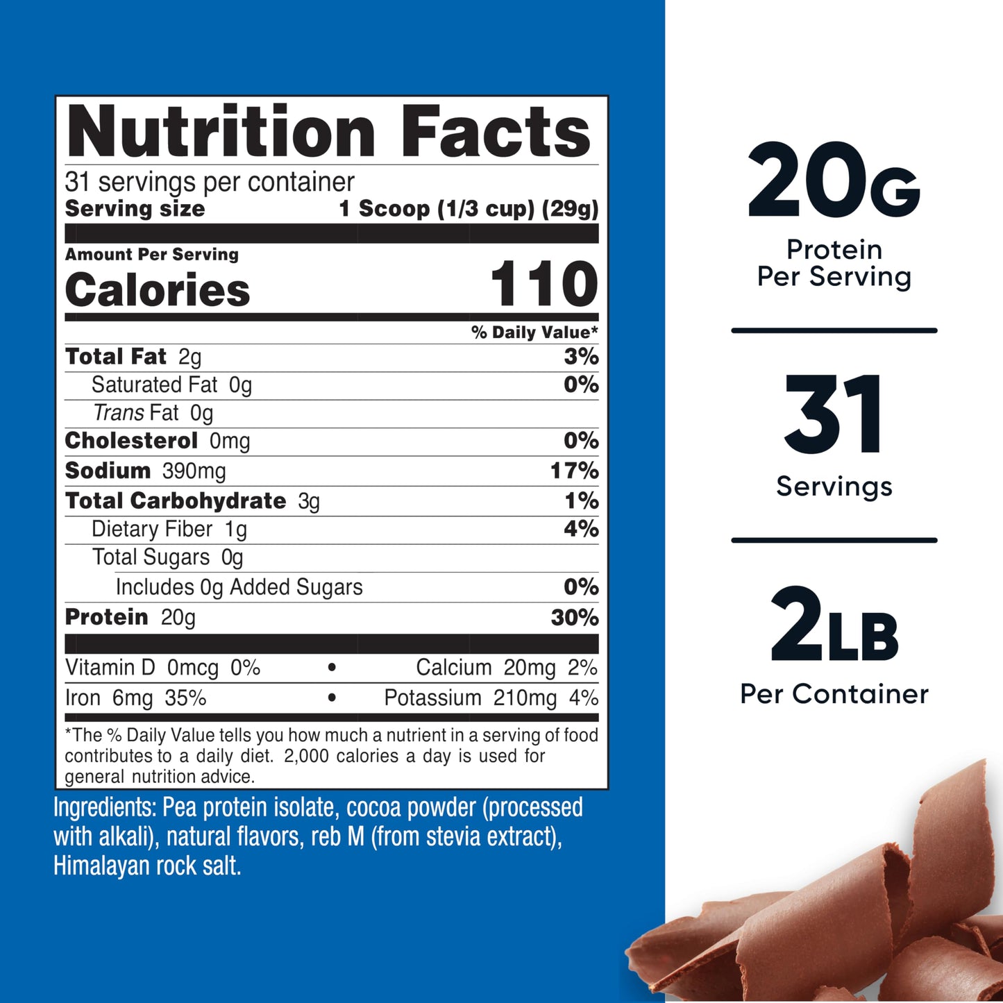 Nutricost Pea Protein Powder Chocolate 2.03 lb