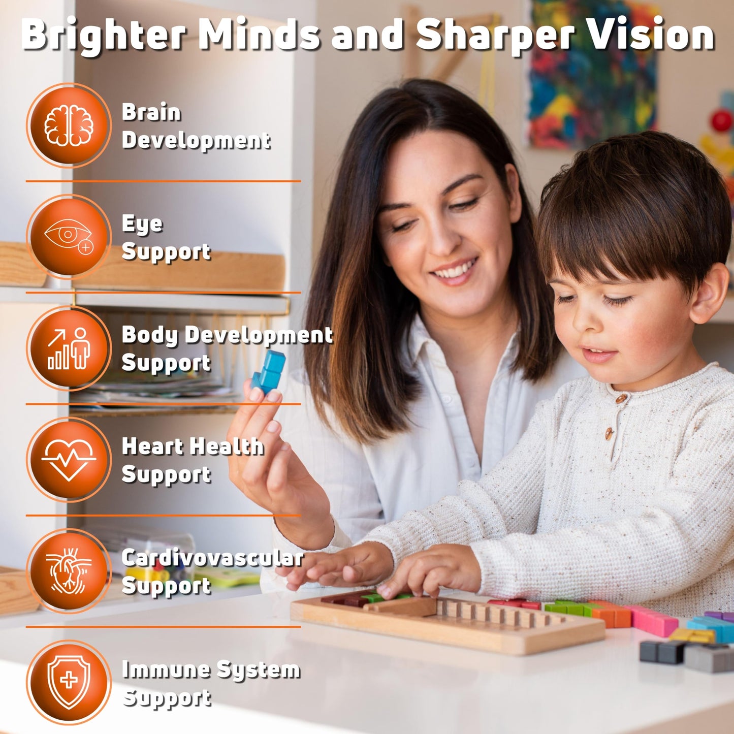 NUELATION Vegan Omega 3 Gummies for Kids with DHA - Plant Based Brain, Eye & Heart Support, 60 Count