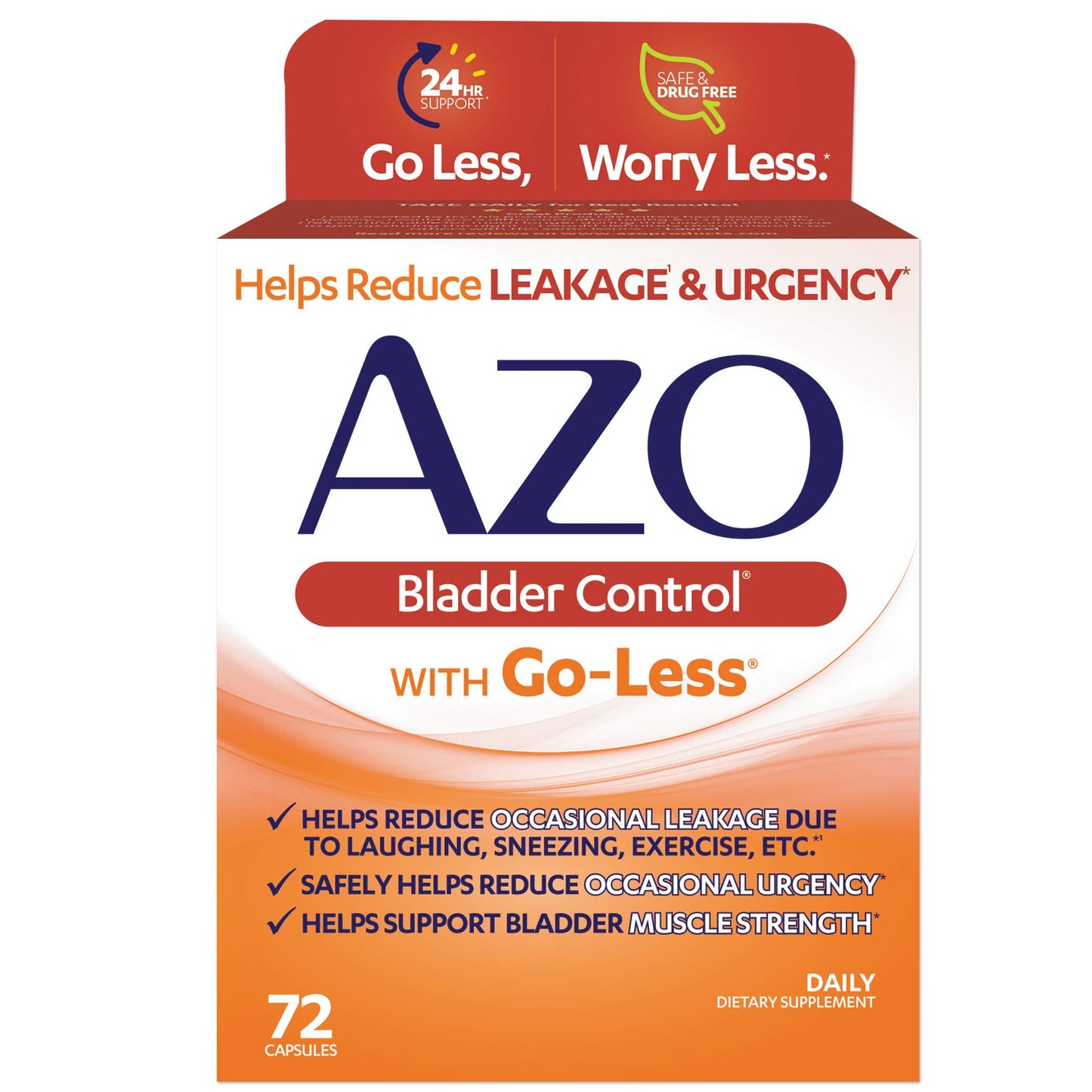 AZO Bladder Control with Go-Less Daily Supplement & Weight Management Dietary Supplement, 48 Capsules