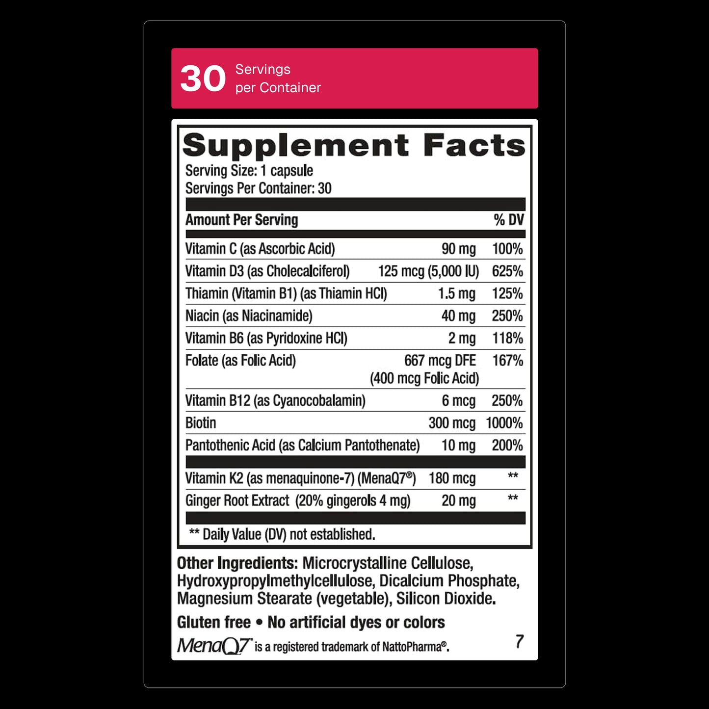 Weider Artery Health - Artery Flexibility & Heart Health - with Vitamin K2, D3 & Ginger - Bone & Immune Support* - Gluten Free & Vegan - 30 Veggie Capsules