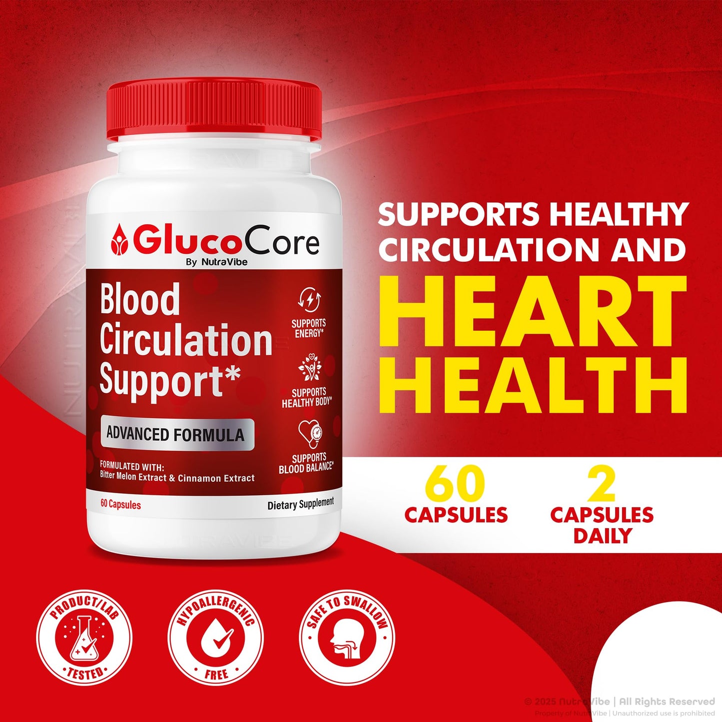 NutraVibe GlucoCore Capsules, 60 Count