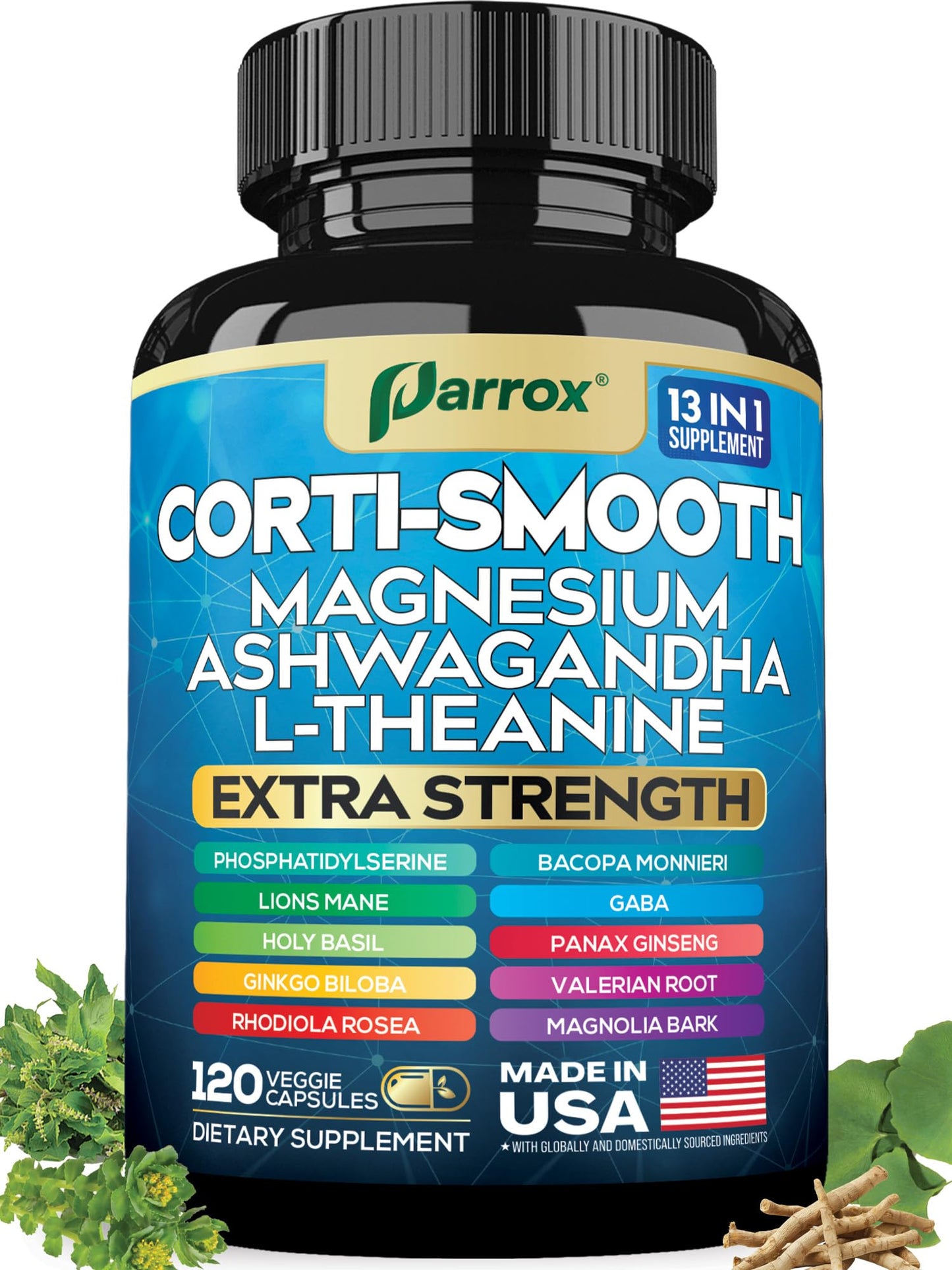 Parrox Corti-Smooth Cortisol Supplement Capsules, 120 Count