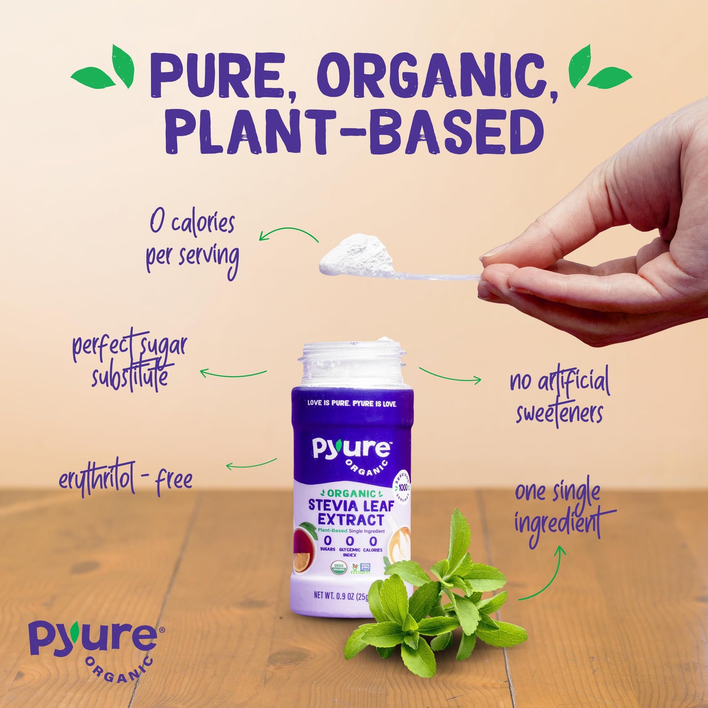 Pyure Organic Stevia Extract Powder 0.9 Ounce