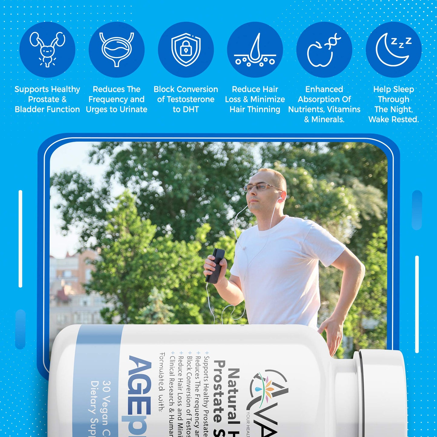 Avani Health Best Natural Herbal Prostate Health Support Capsule for Men, 30 Count