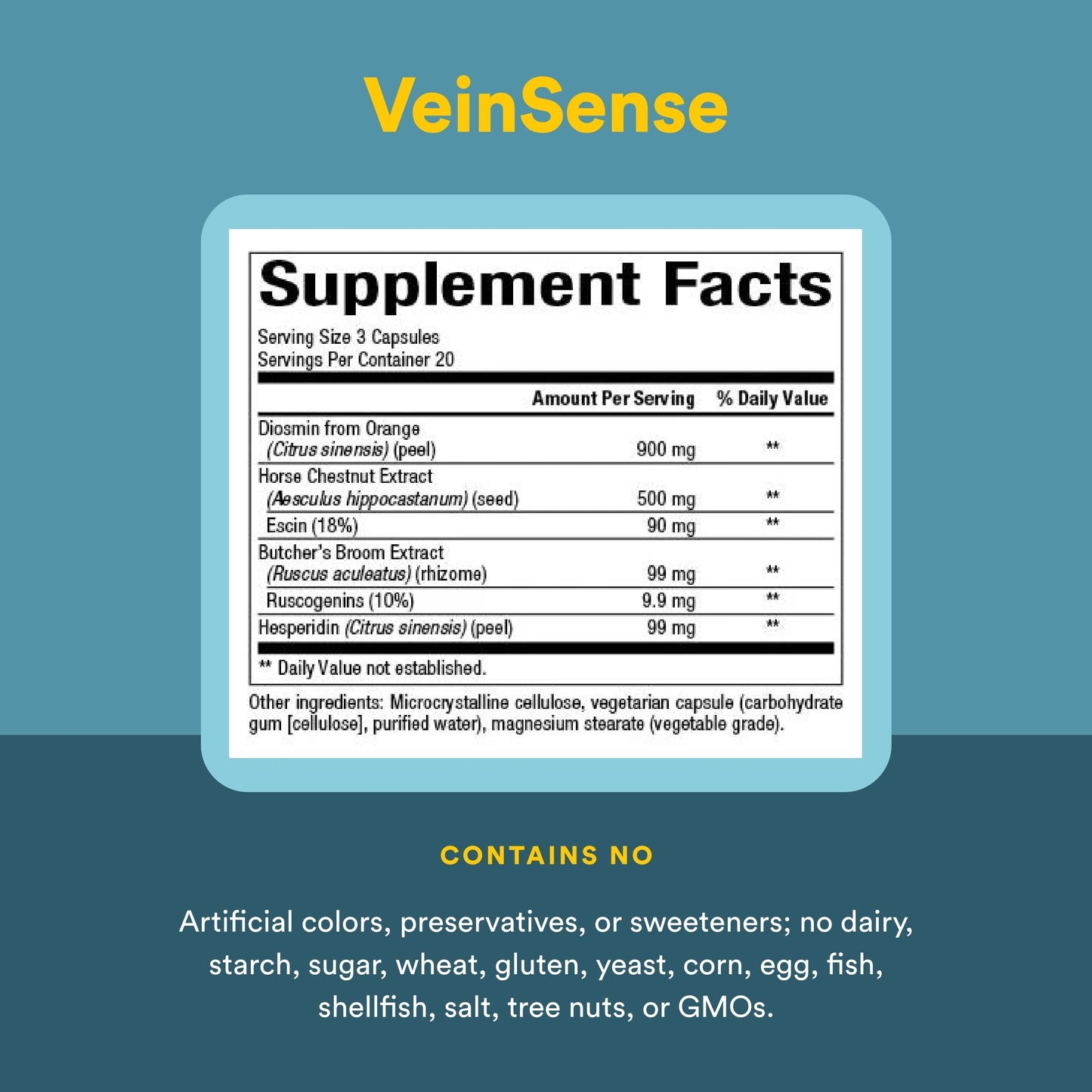 Natural Factors VeinSense Capsule, 60 Count