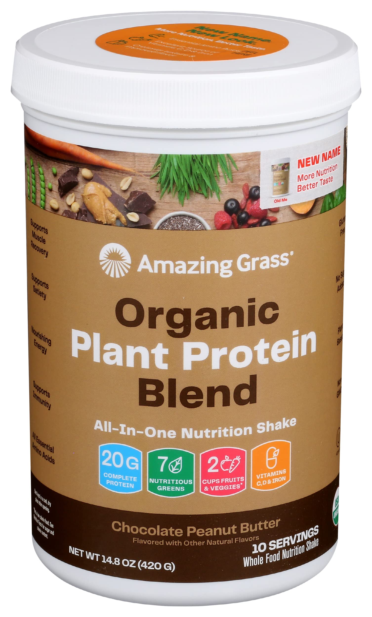 Amazing Grass Organic Protein Blend Chocolate Peanut Butter Protein Powder, 14.8 Ounce