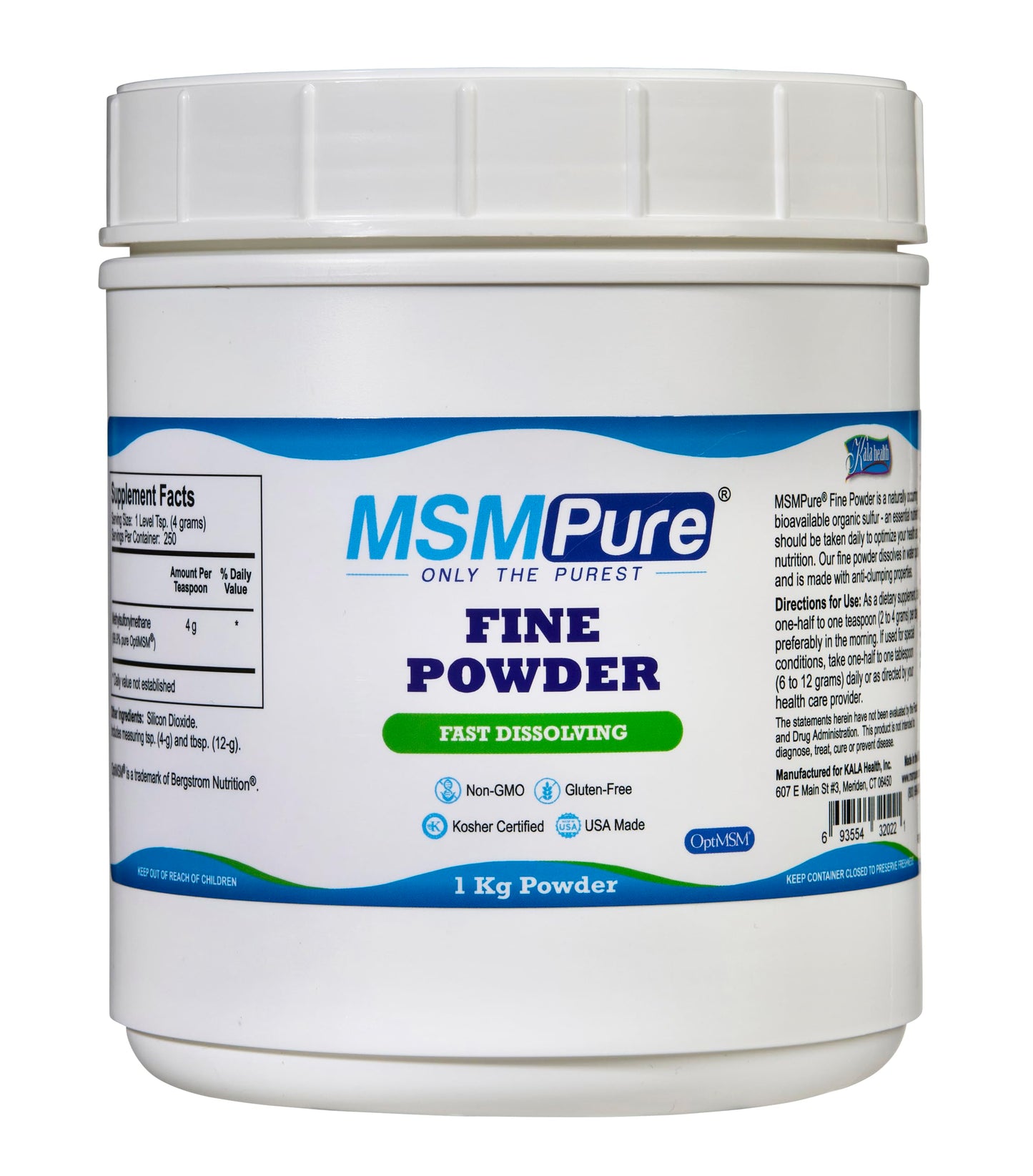 KALA HEALTH MSMPure MSM Fine Powder (2.2 lb) and MSM Gel with Organic Aloe (8 oz) Bundle