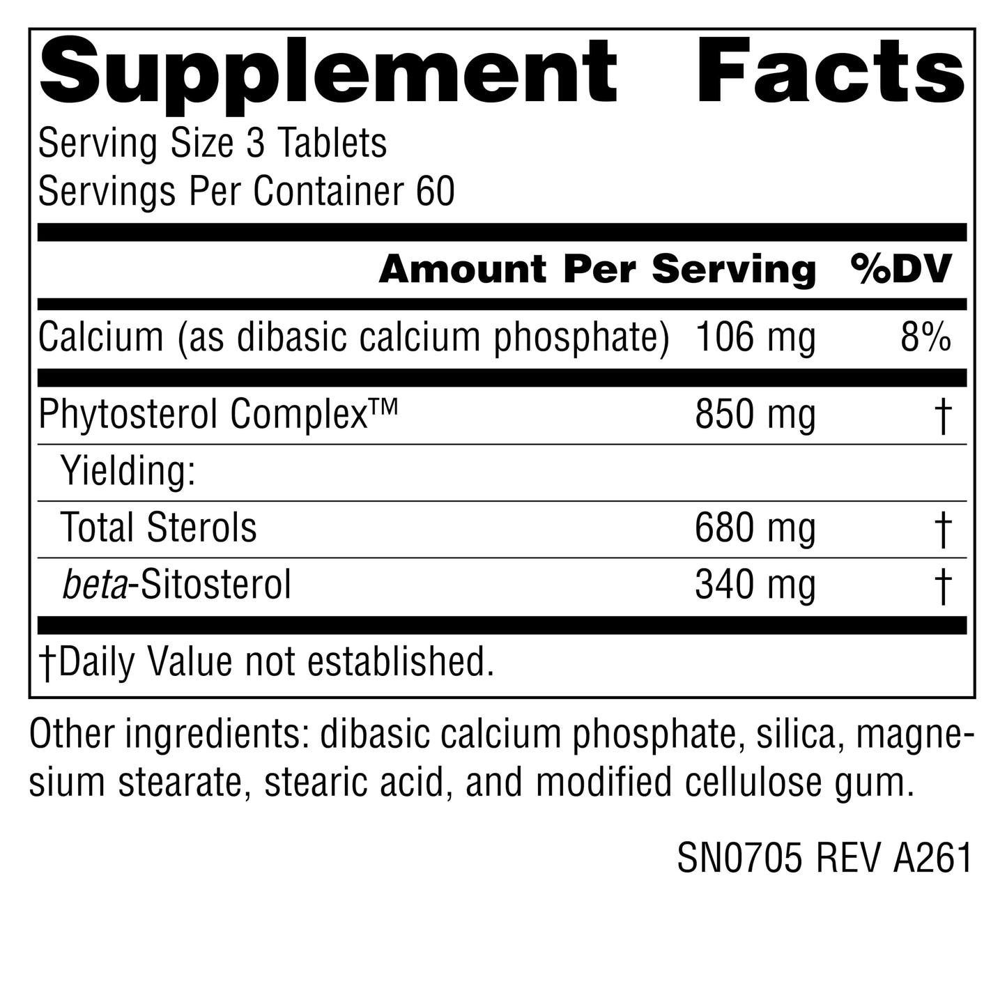 Source Naturals Phytosterol Complex with Beta-Sitosterol 113 mg Tablet, 180 Tablets