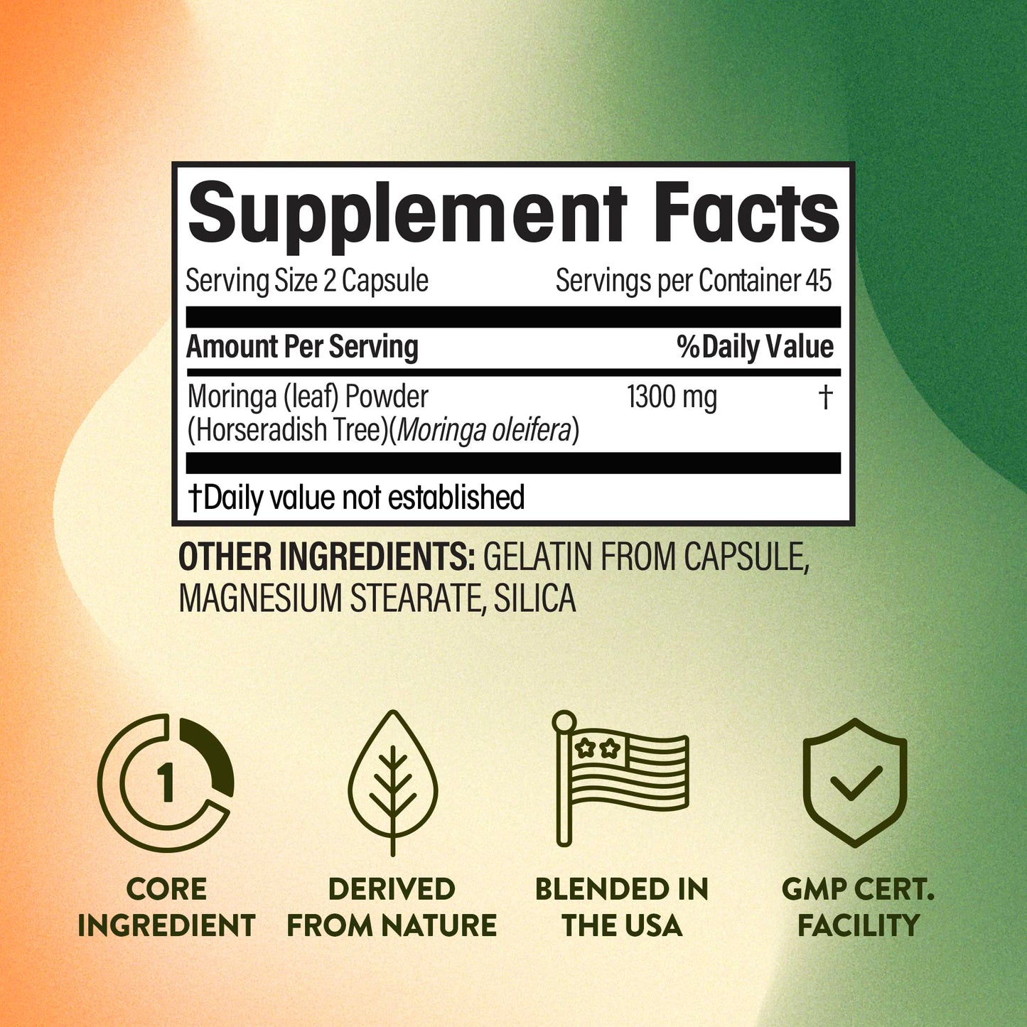 NGL Moringa Oleifera 1300mg, 90 Capsules