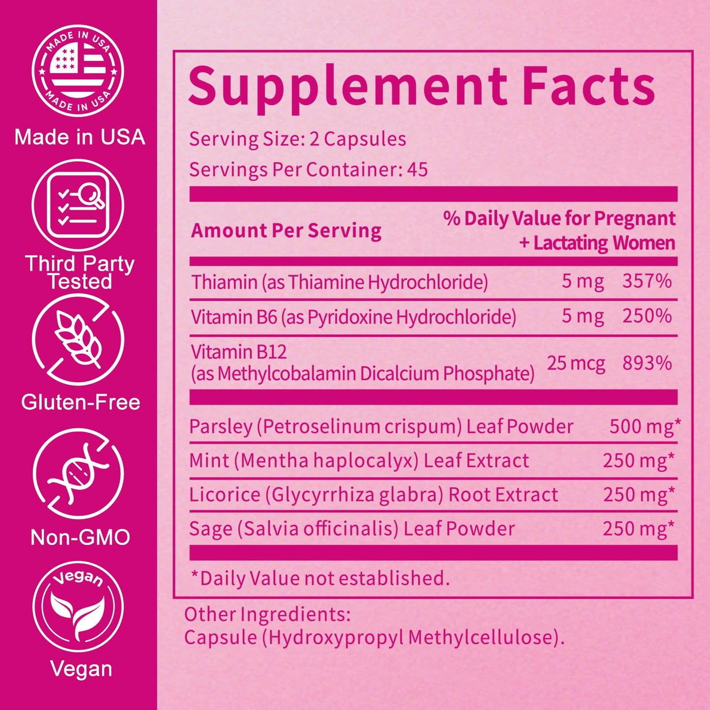 Jkrova Dry Up Breastmilk Capsules, 90 Count