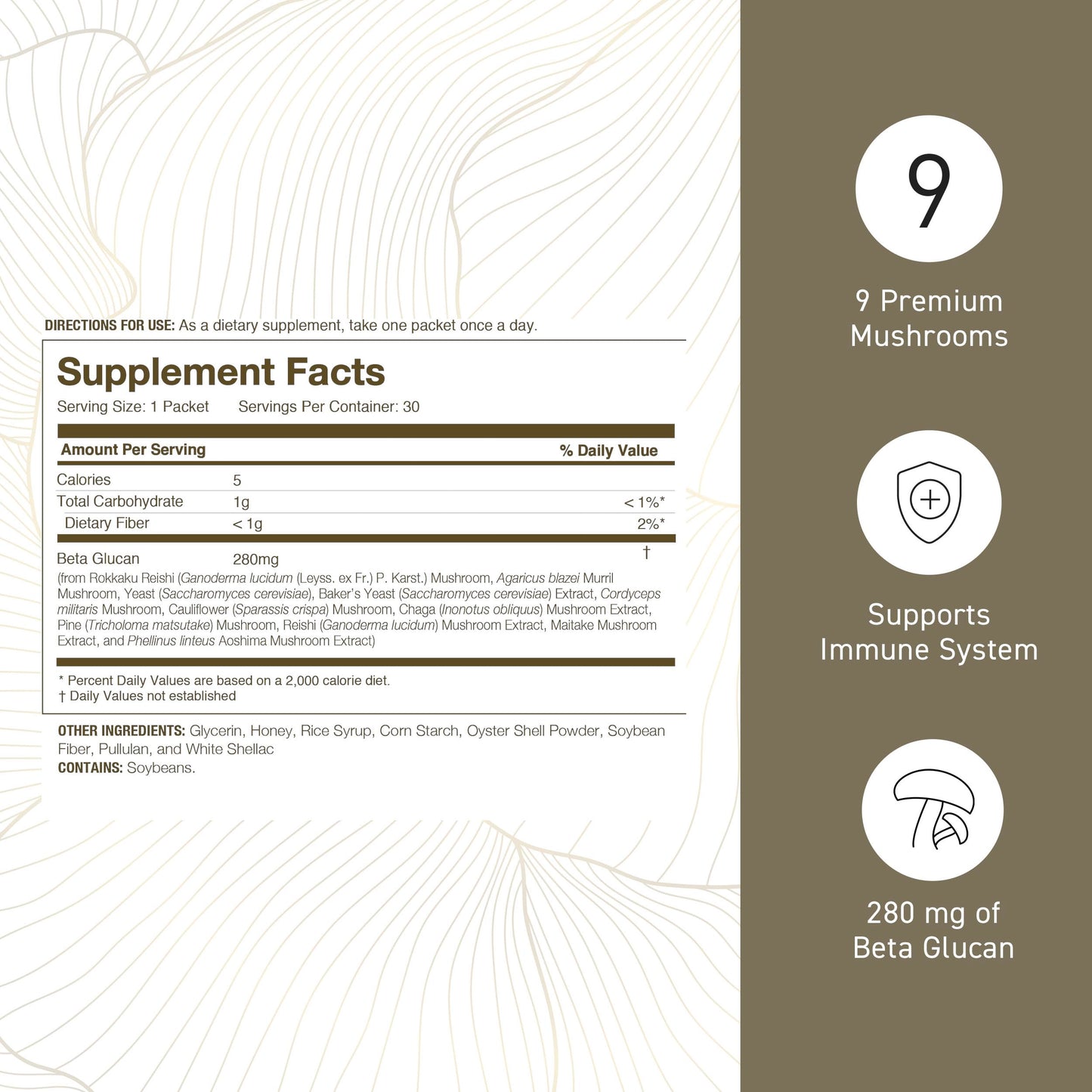 Umeken Beta Glucan Immune Boost Mushroom Extract 30 Tablets