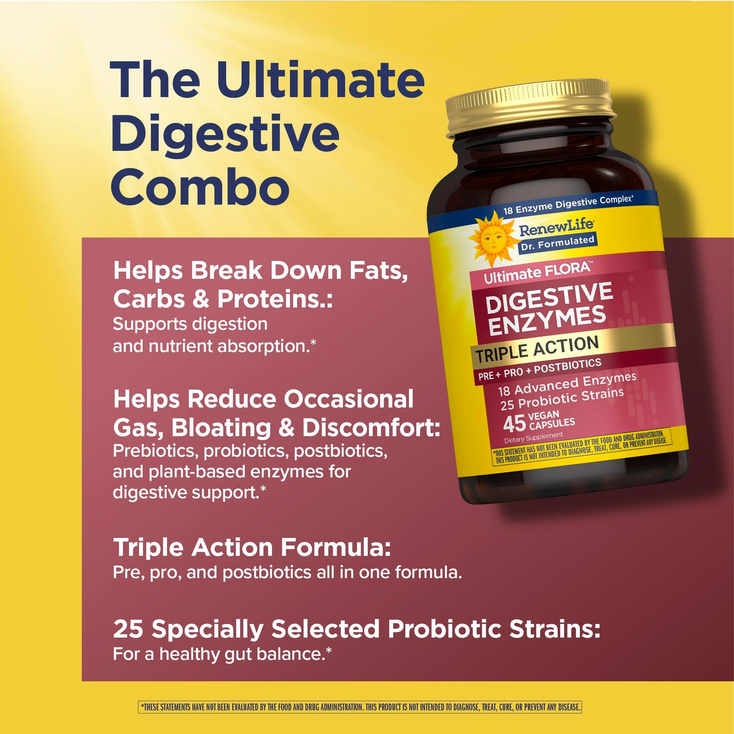 Renew Life Ultimate Flora Digestive Enzymes with Probiotics and Prebiotics Capsules 45