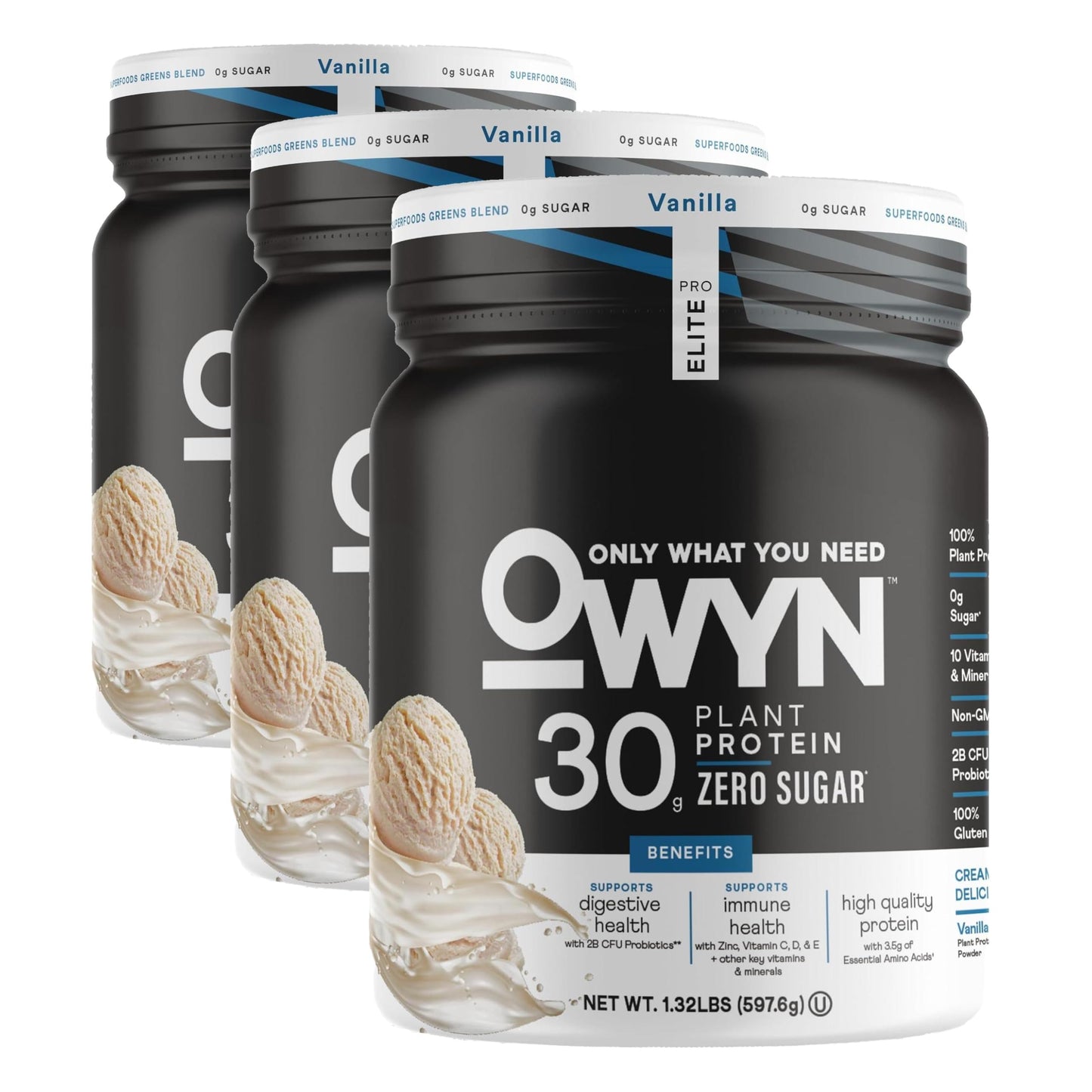 OWYN Only What You Need Pro Elite High Protein Powder, 3-Pack