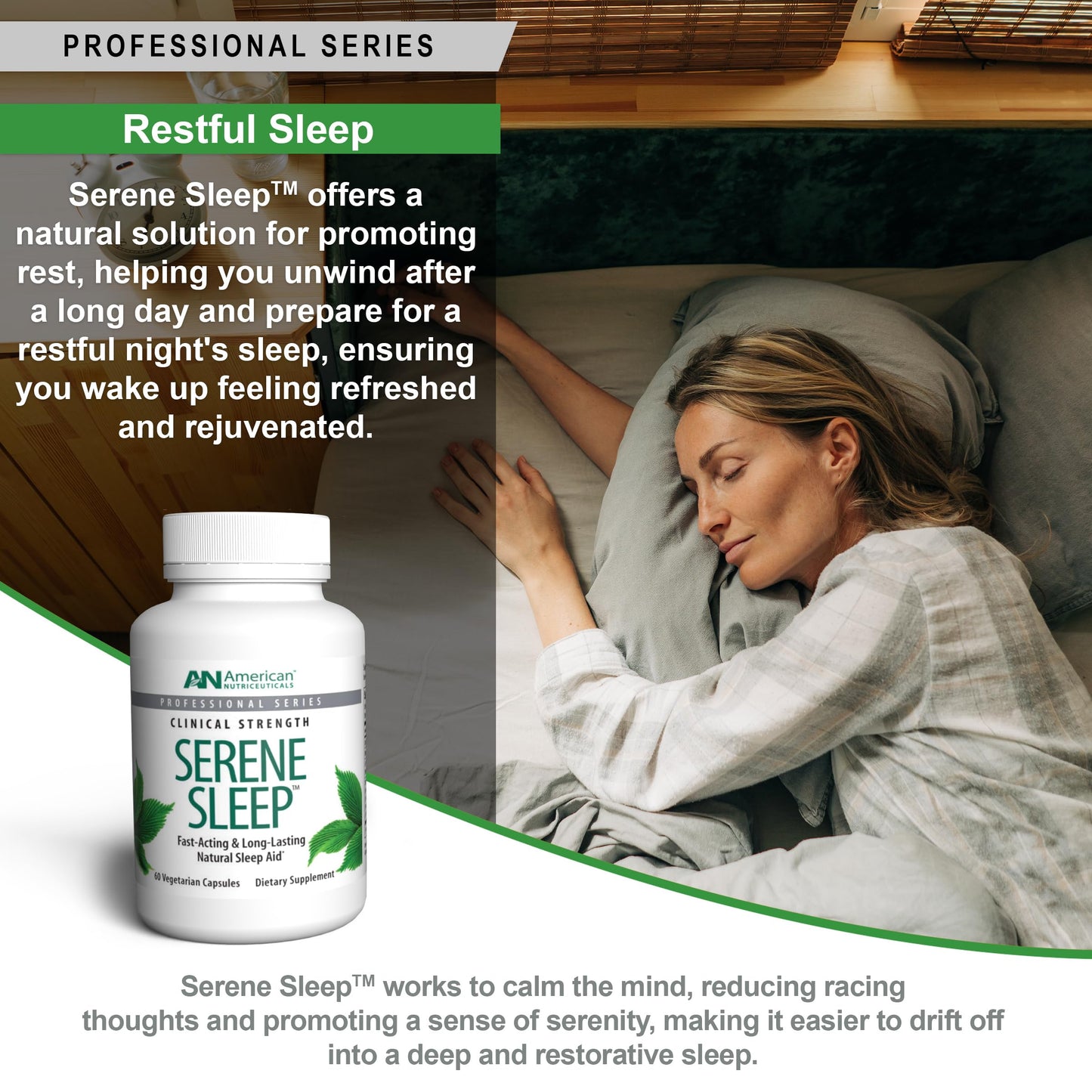 American Nutriceuticals Serene Sleep Aid Capsules, 60 Count