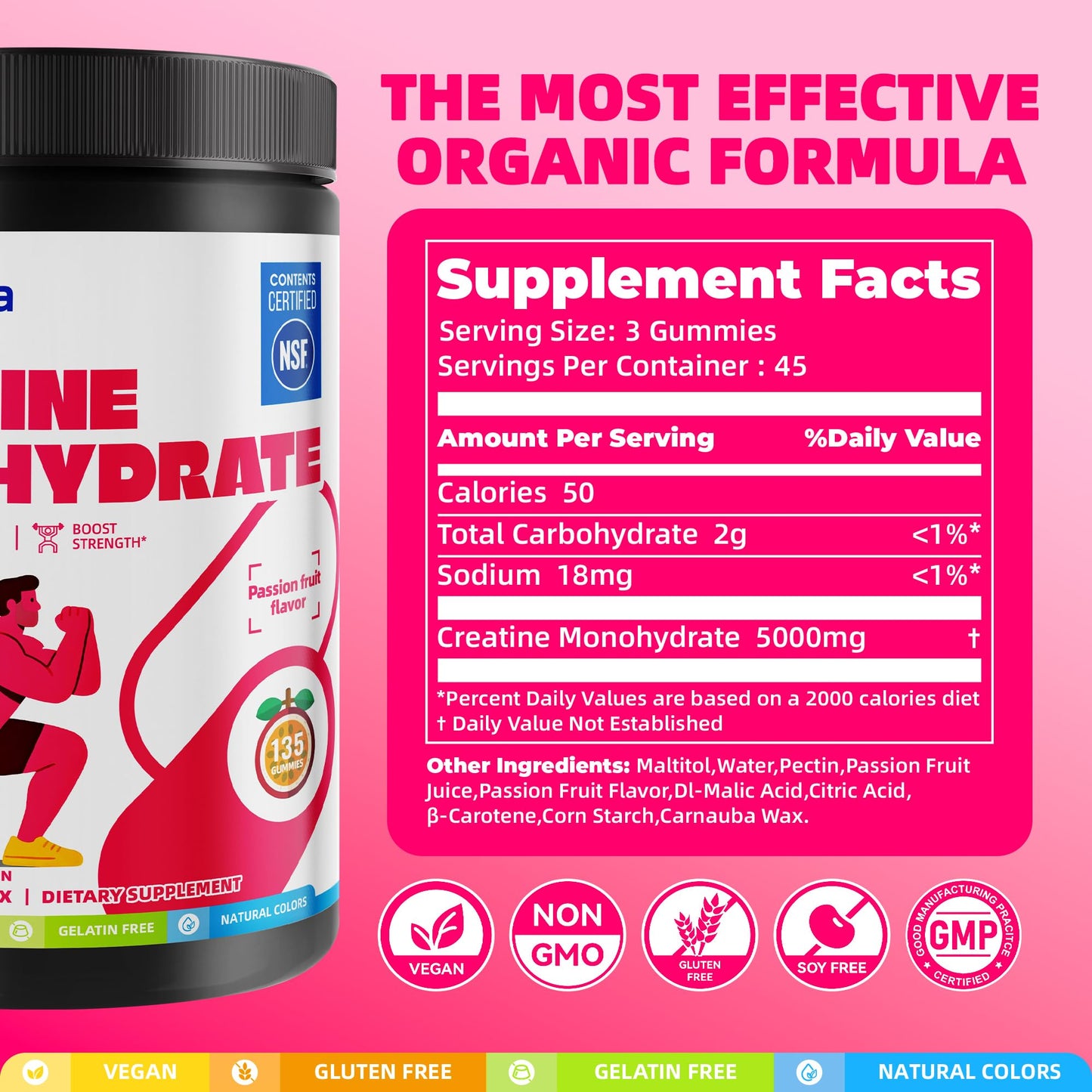 ON GREENVITA NUTRITION Creatine Monohydrate Gummies 135 Gummies