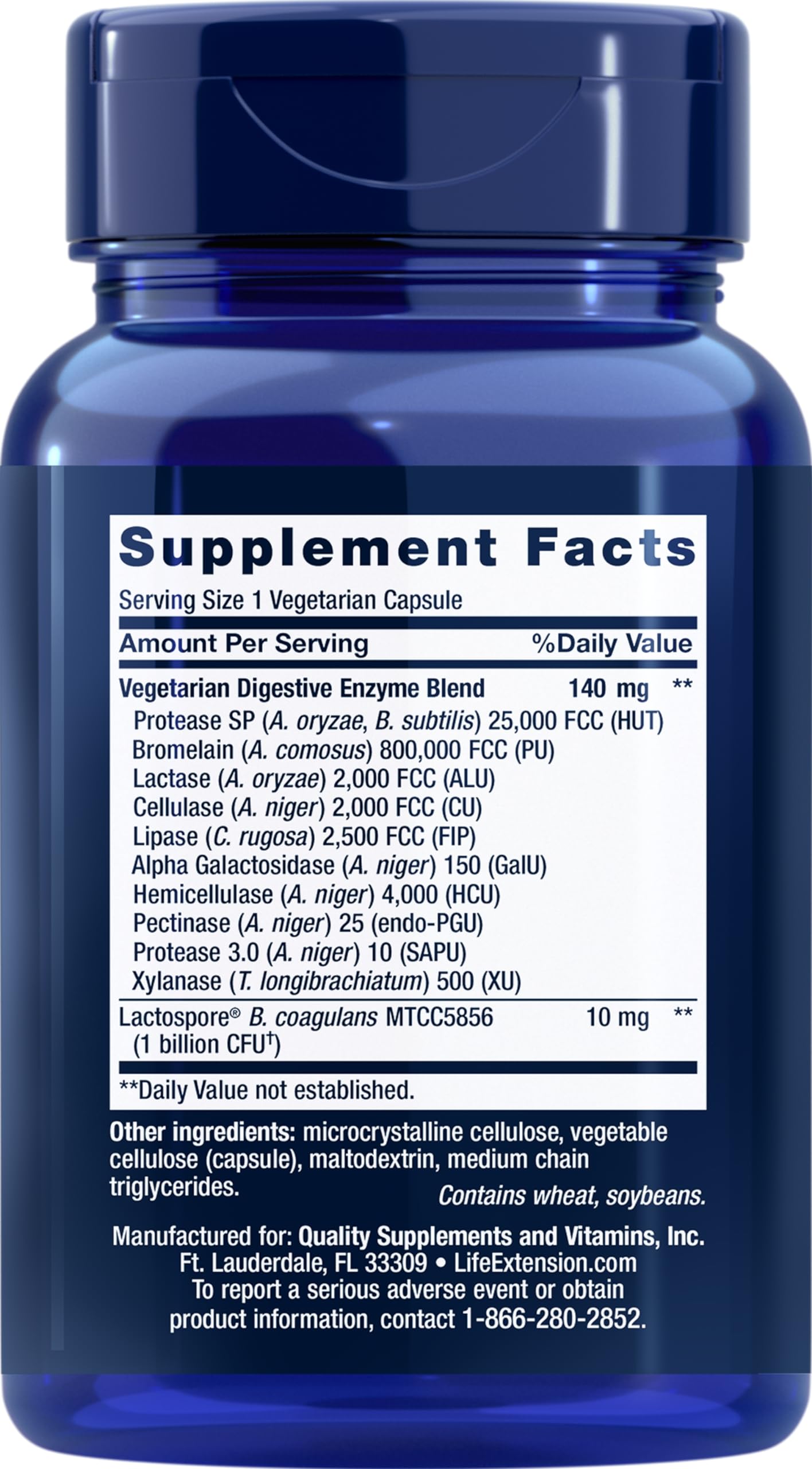 Life Extension Enhanced Super Digestive Enzymes and Probiotics, 120 Capsules