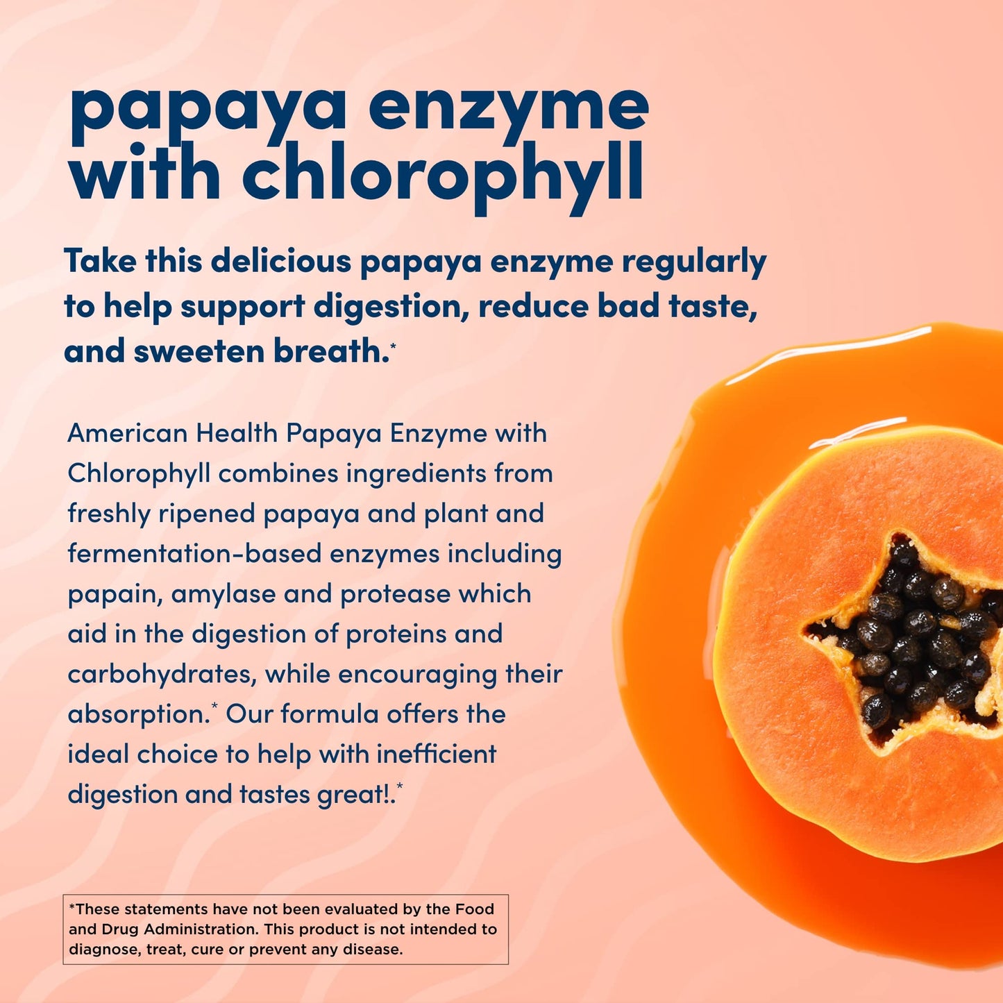 American Health Papaya Enzyme with Chlorophyll Tablets, 1200 Tablets
