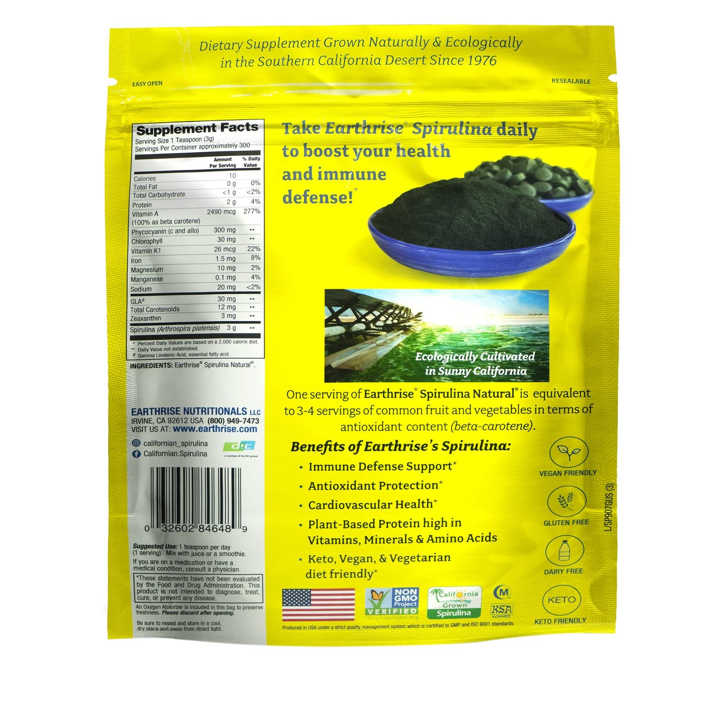 Earthrise Spirulina Powder 31.99 Ounce
