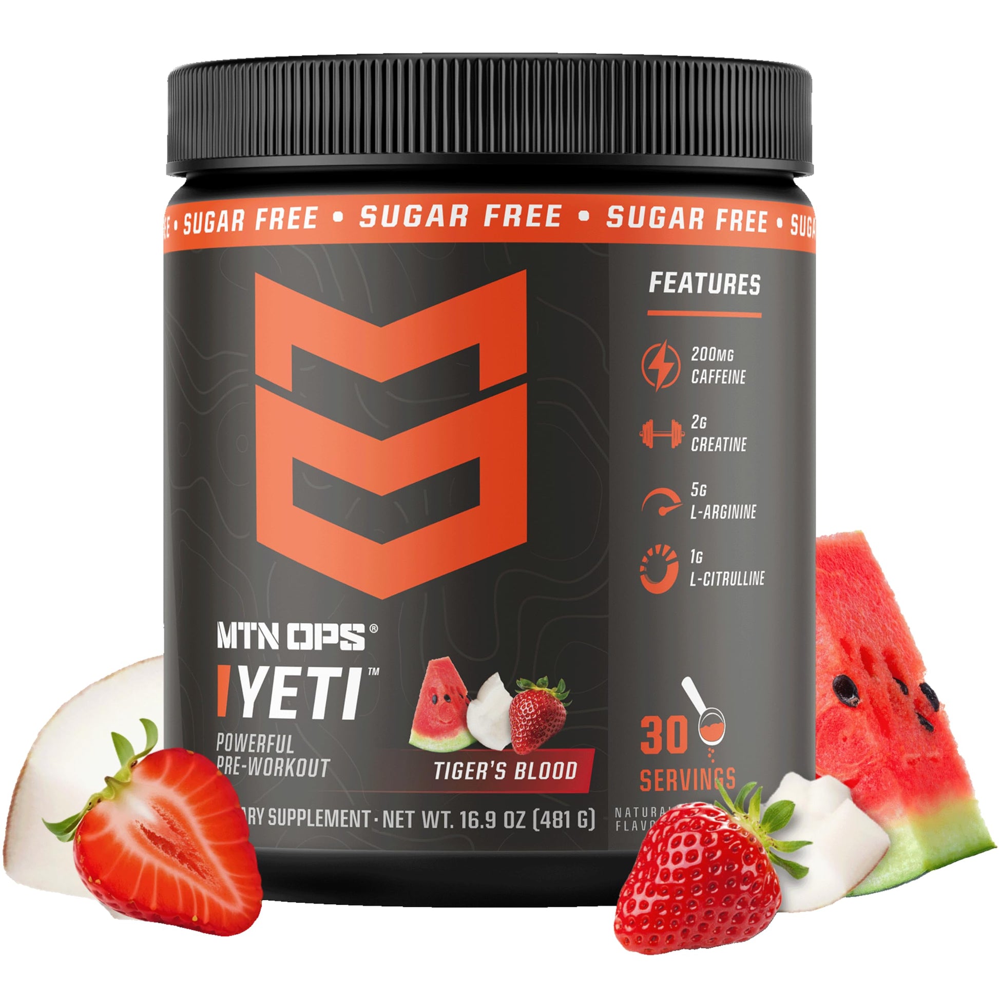 MTN OPS Yeti Pre-Workout with Creatine Tiger's Blood Powder 30 Servings