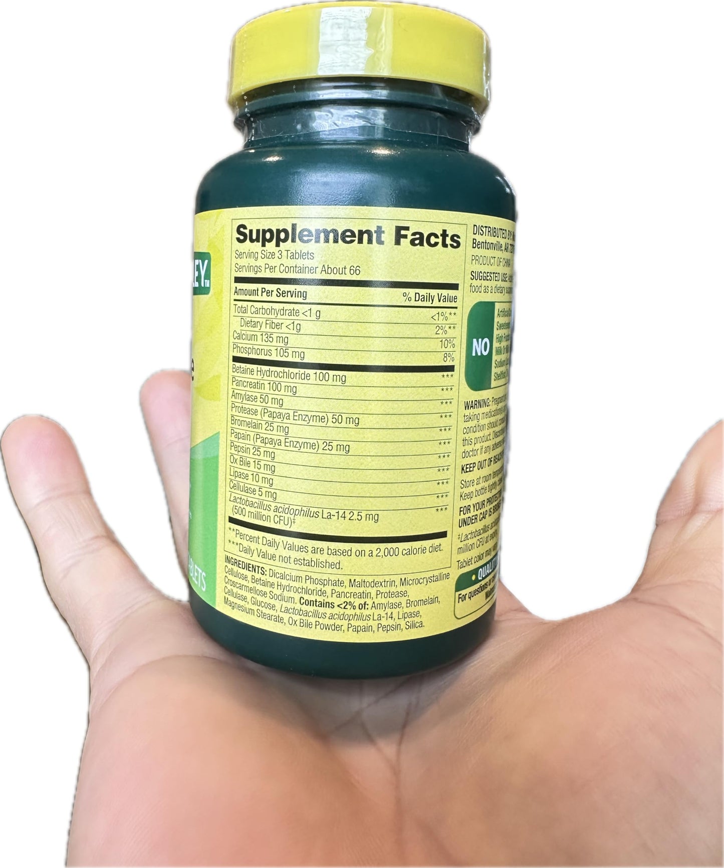 LightSpring Probiotic Multi-Enzyme Digestive Formula Tablets, 200 Count