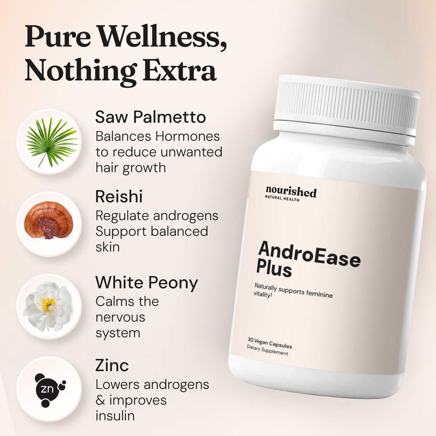 Nourished Natural Health AndroEase Plus Double Strength 30 Capsules
