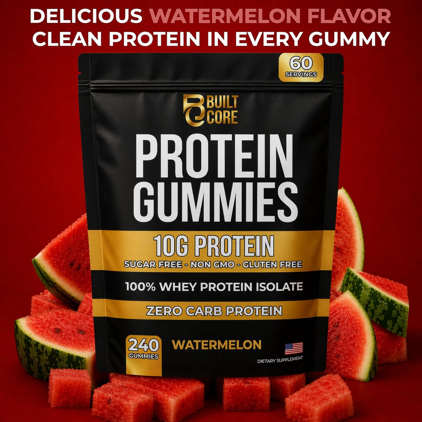 BuiltCore Whey Isolate Protein Gummies 25 Count
