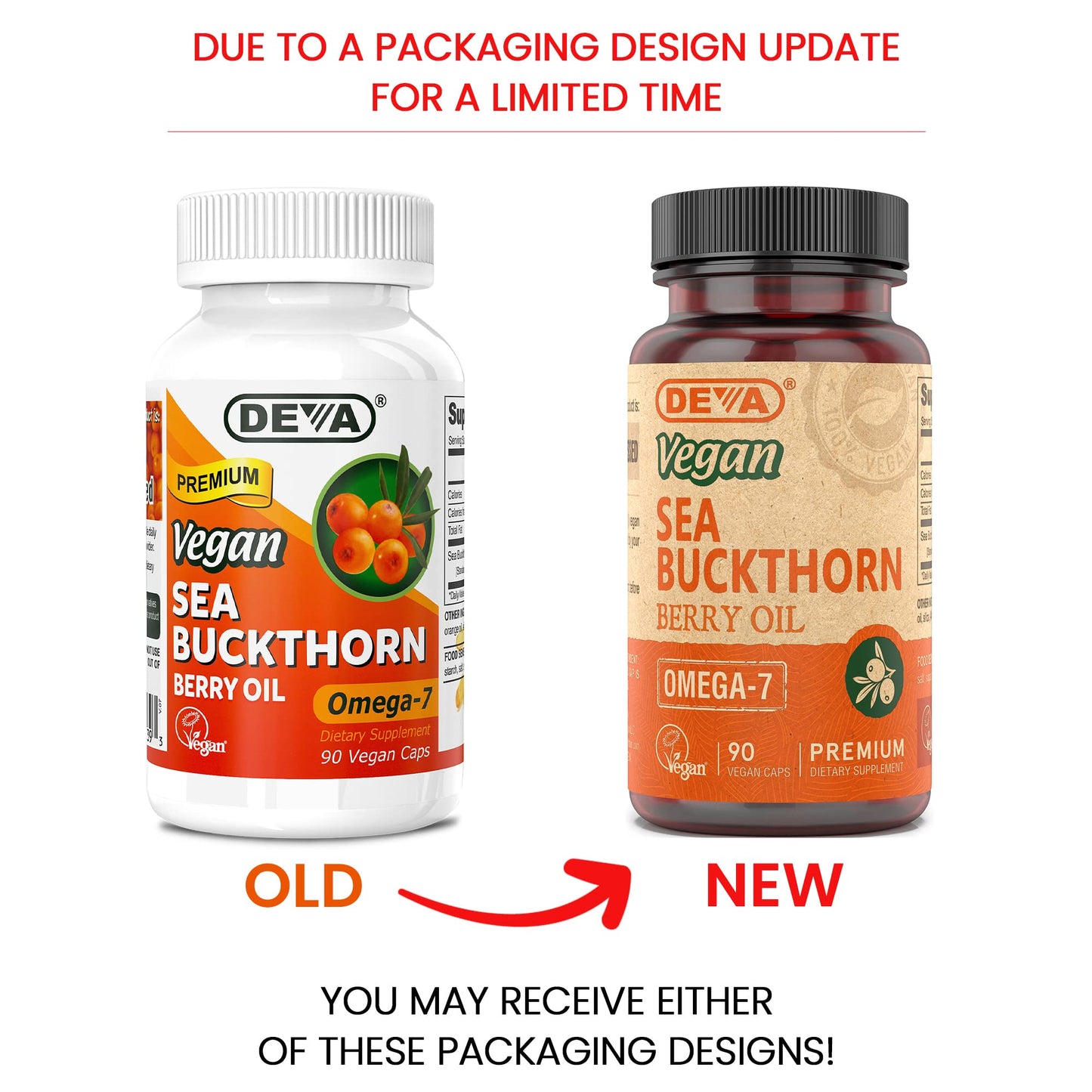 DEVA Vegan Sea Buckthorn Berry Oil 500mg Capsule, 90 Count