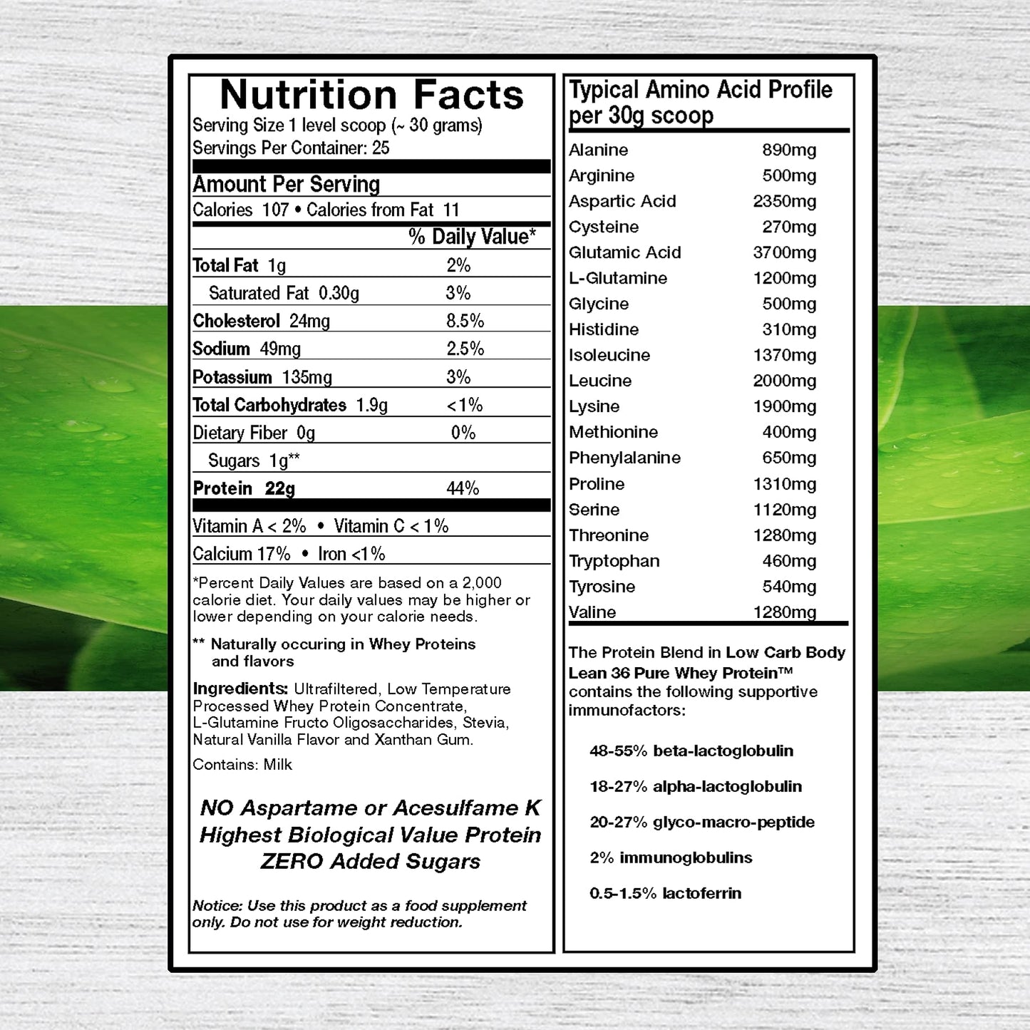 Doctors Nutra Nutraceuticals 100% Pure Undenatured Grass Fed Whey Protein Powder Rich Vanilla Flavor Ultrafiltered with 1000 mg Added L-Glutamine, 2 lb, 32 Servings