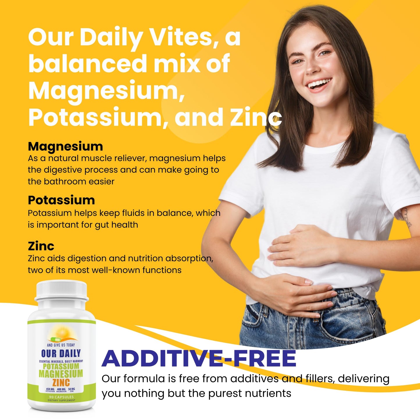 AND GIVE US TODAY OUR DAILY Potassium Magnesium + Zinc Supplement Capsules, 90 Capsules