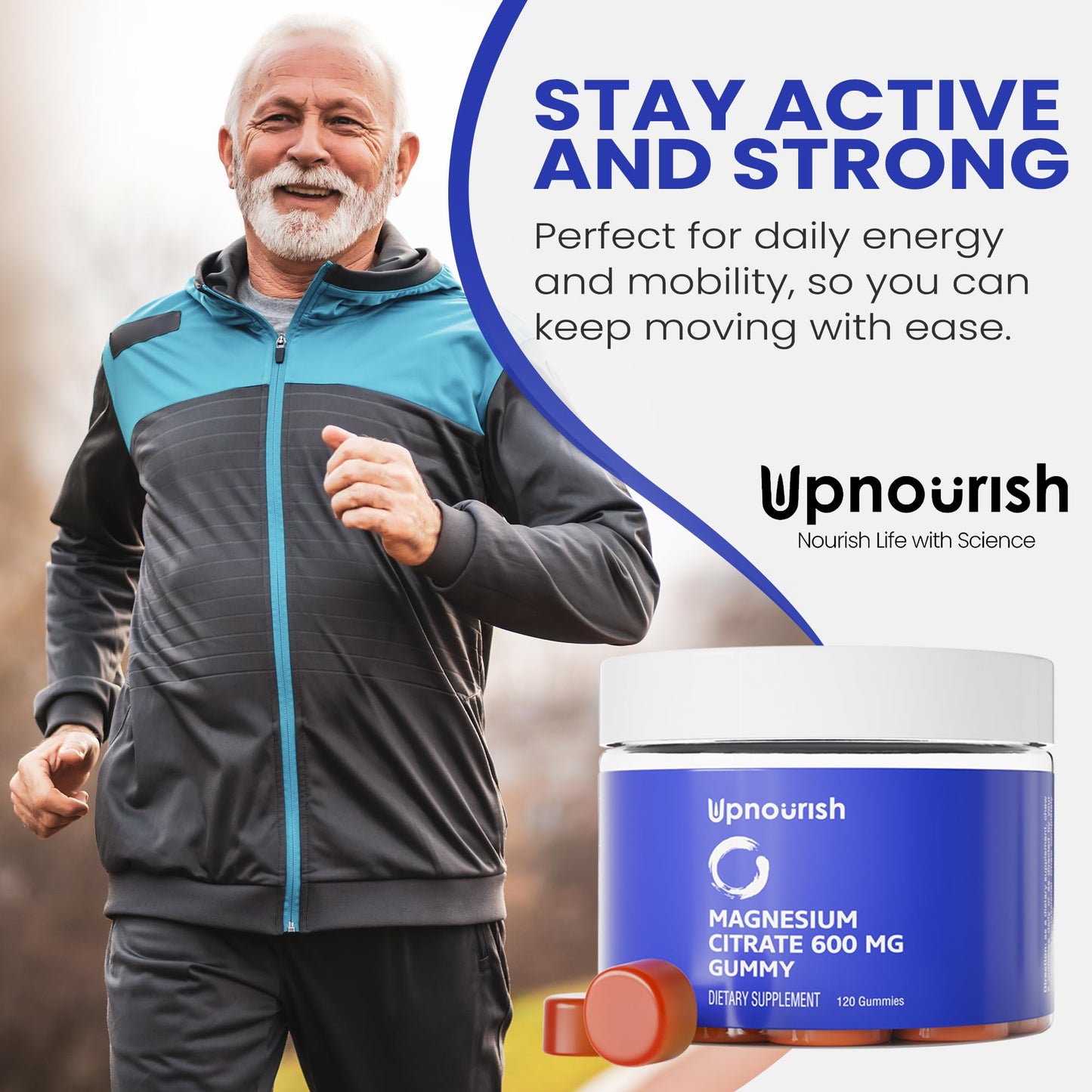 UpNourish Magnesium Citrate Gummies 120 Count
