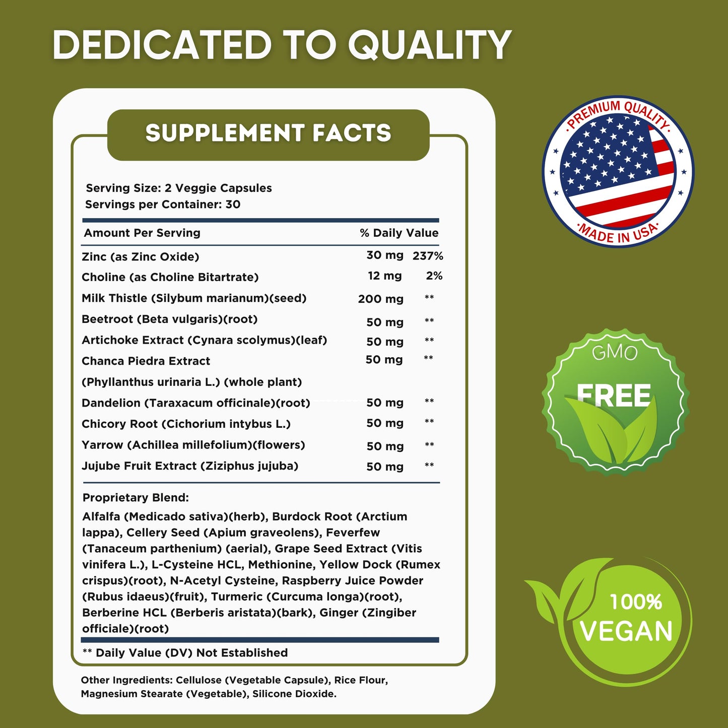 Healblend Liver Support Milk Thistle and Zinc Capsule 60 Count
