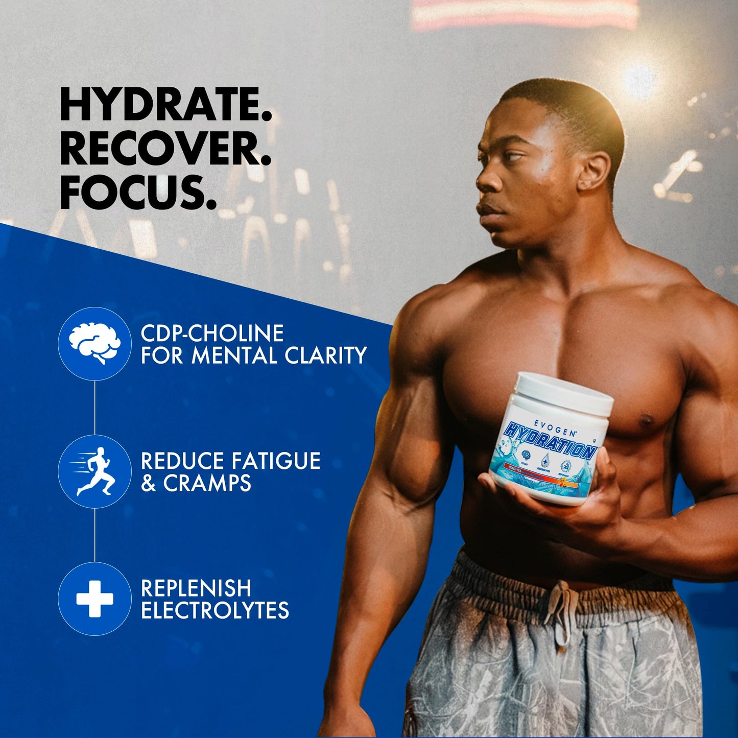 Evogen Hydration Sugar-Free Electrolytes Powder Peach Tea 8.3