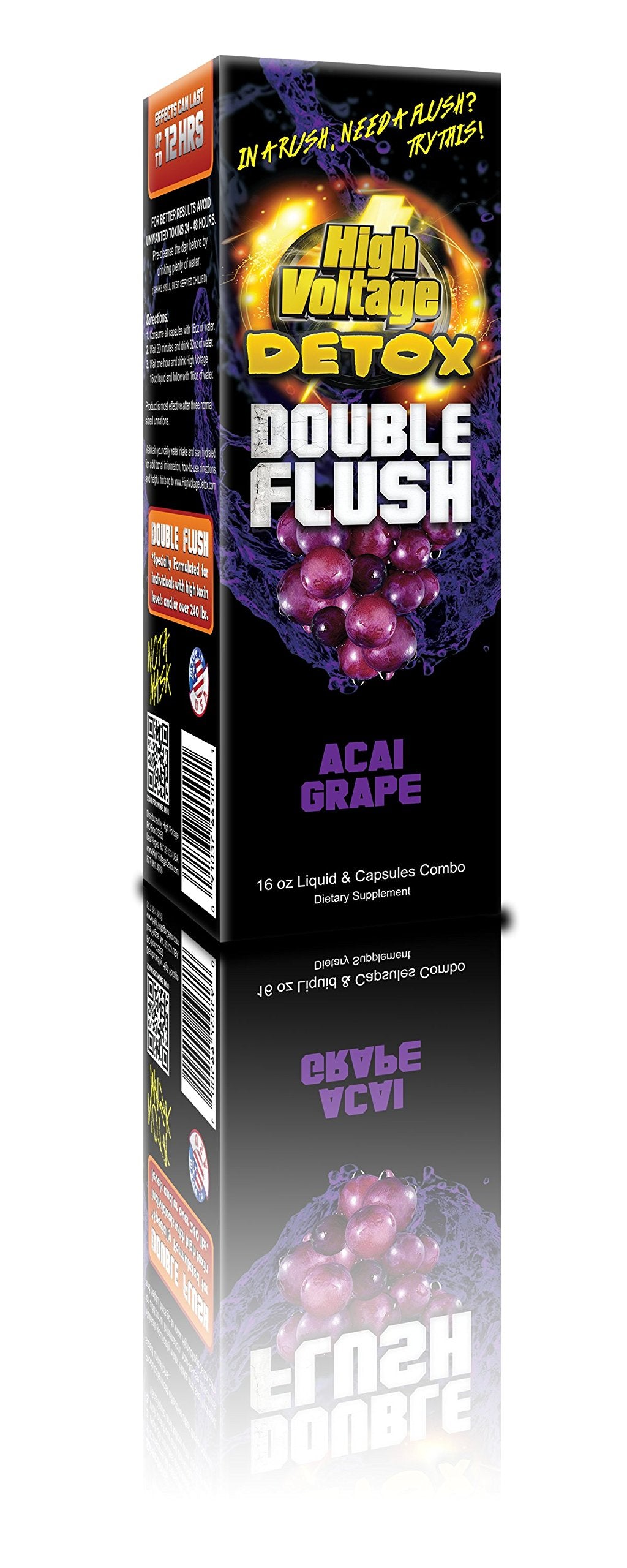 High Voltage Detox Double Flush Acai Grape Liquid and Capsule, 1 Count