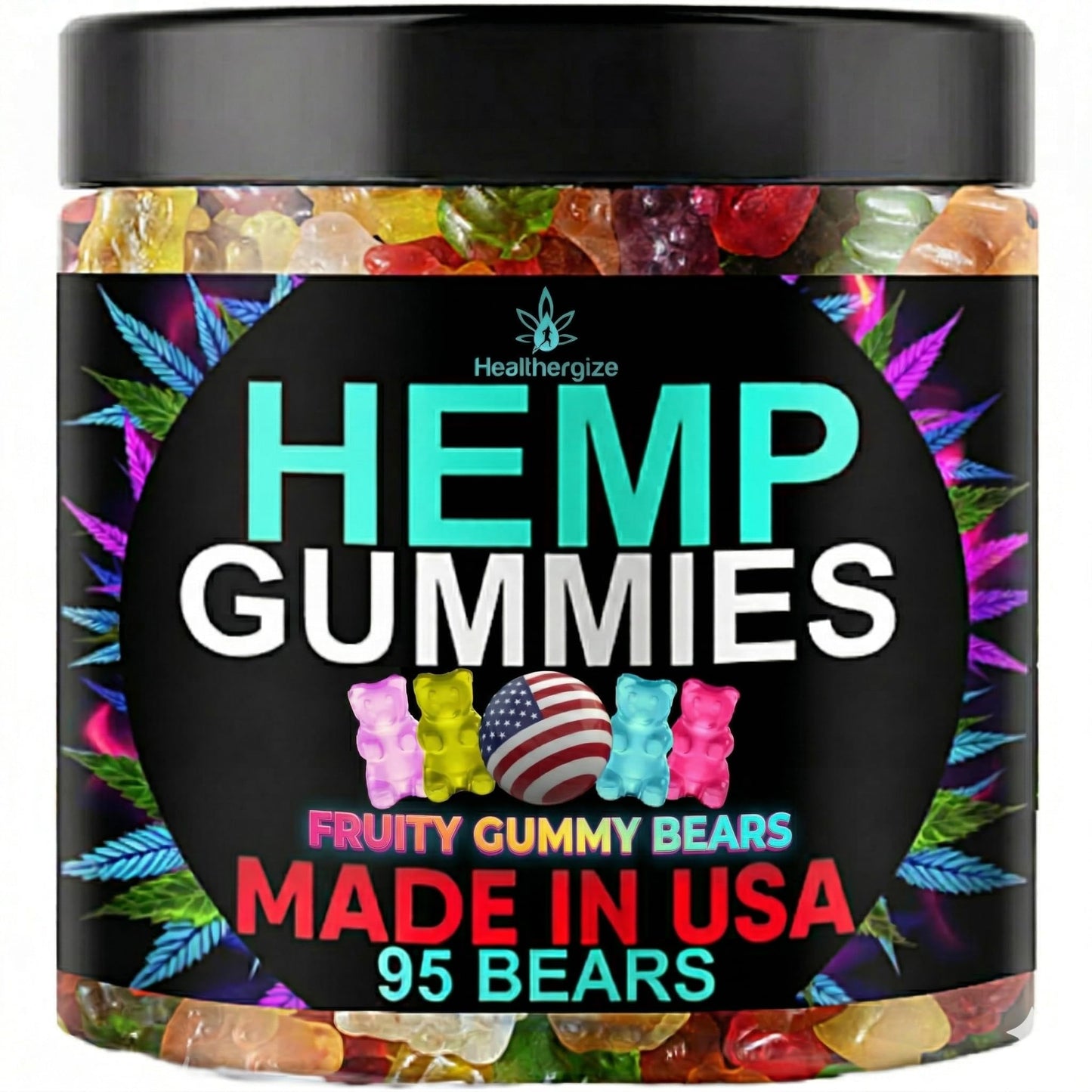 Healthergize Hemp Gummies for Sleep, Calm Relaxation Edibles - Gummy, 95 Count