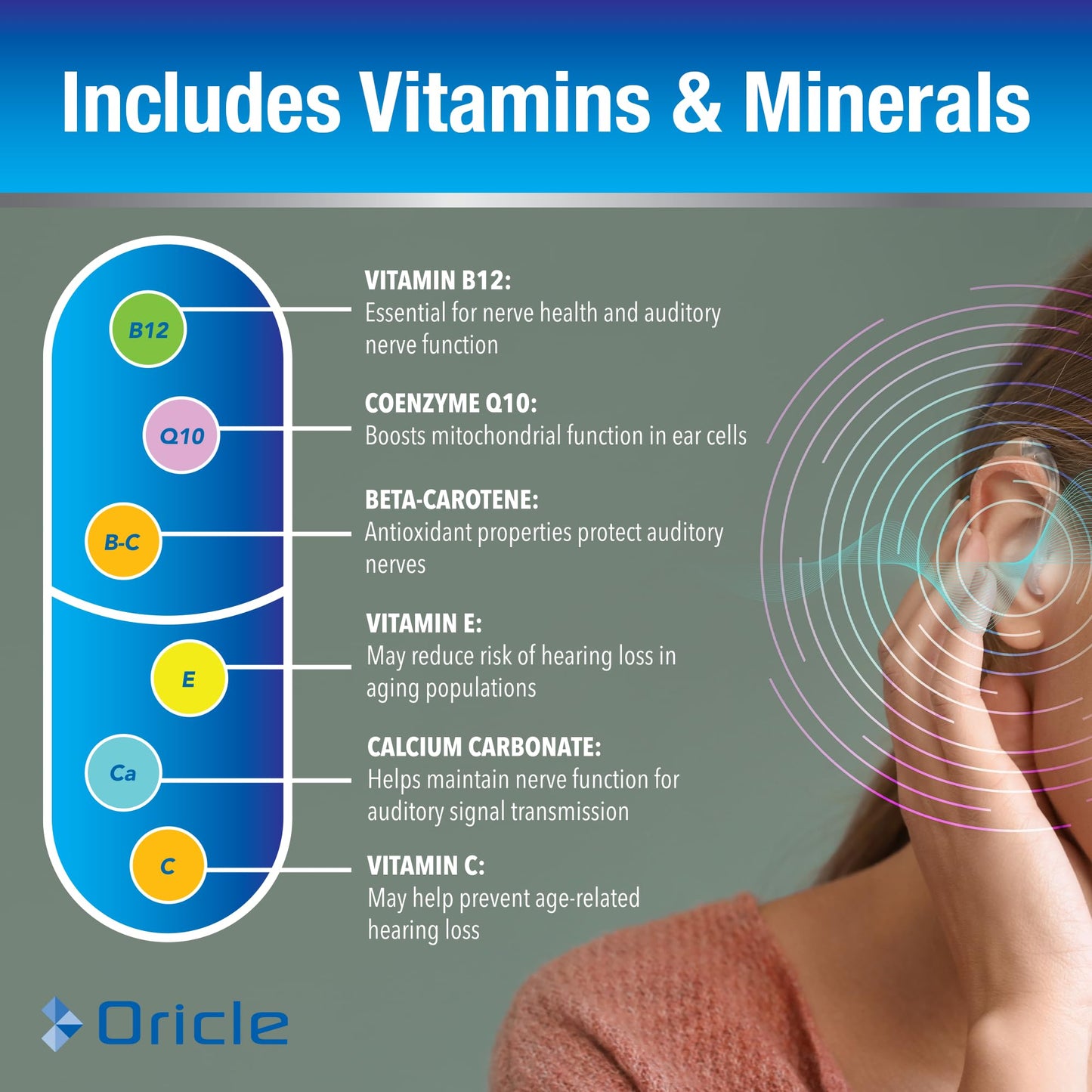Oricle Targeted Hearing Support 60 Vegan Capsules