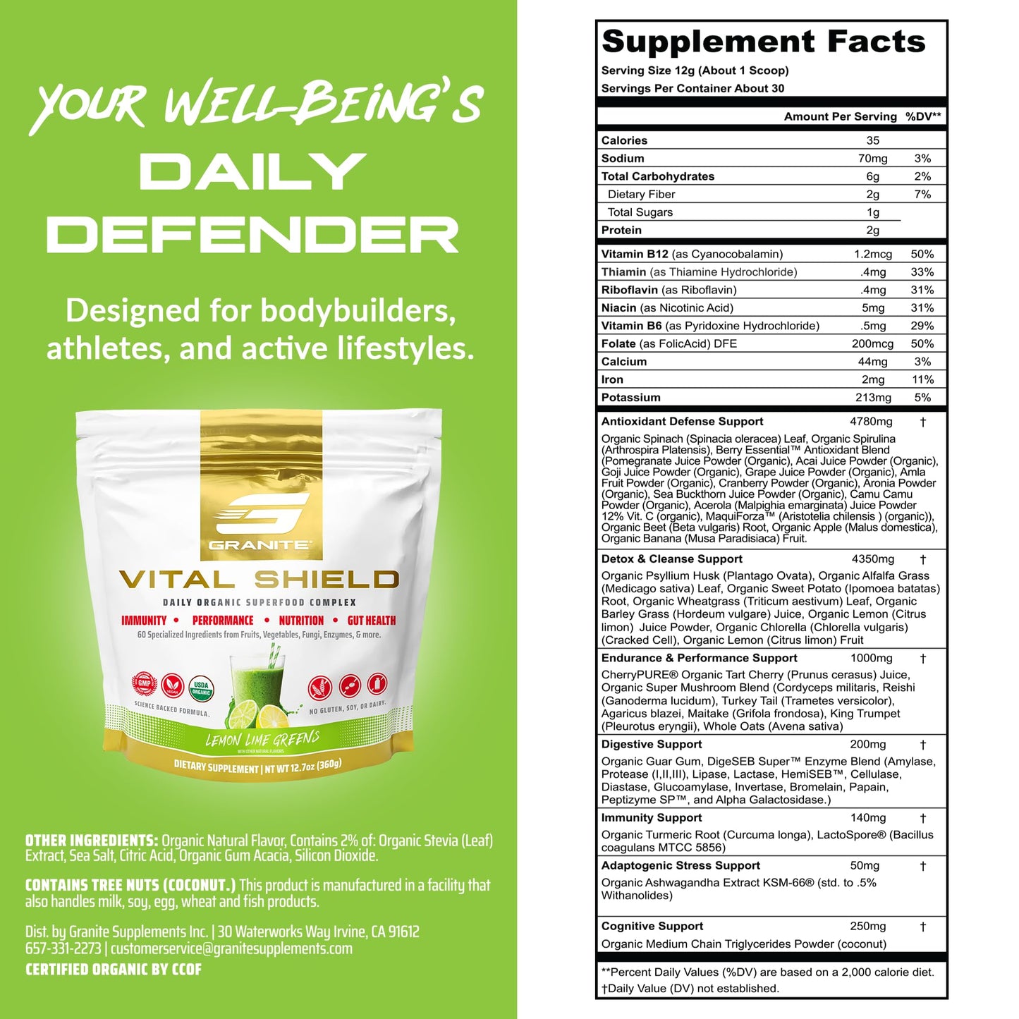 Granite Supplements Vital Shield Powder 12.7 Ounce