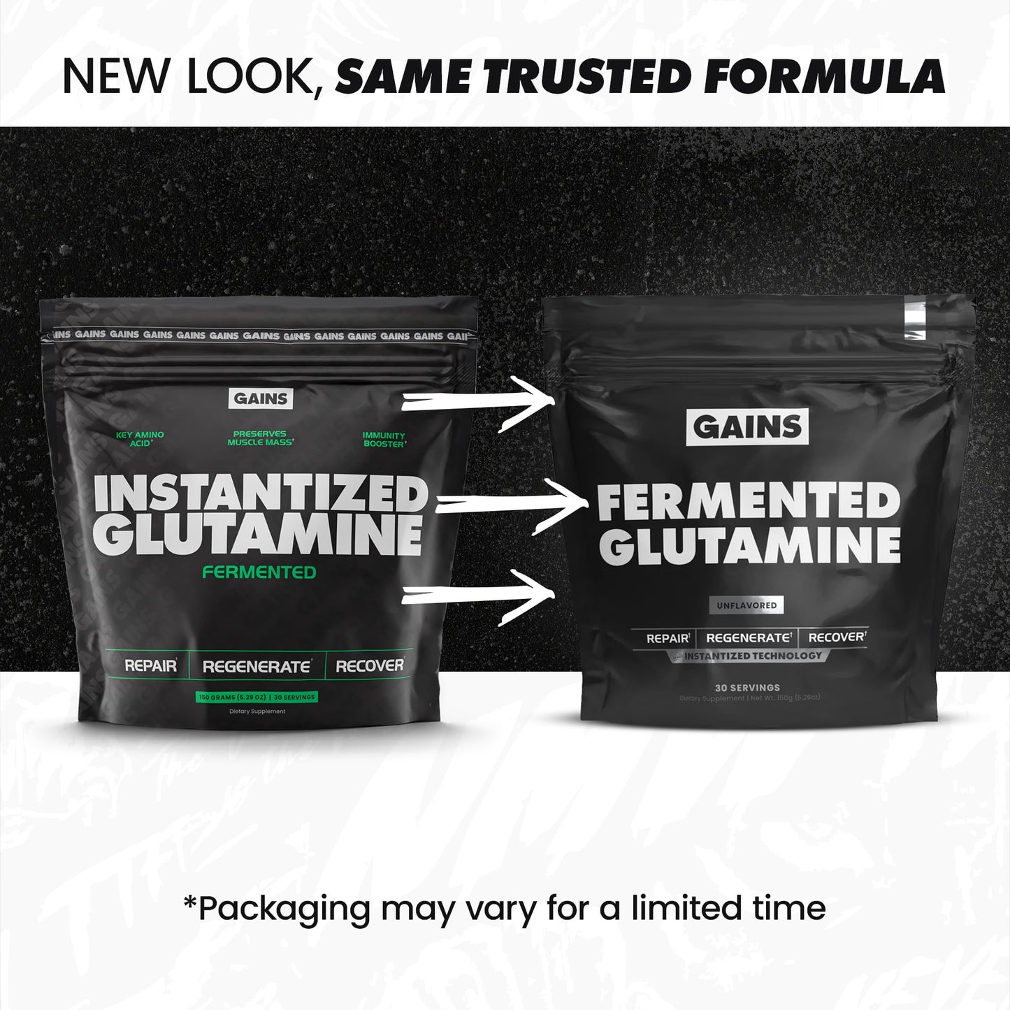 GAINS IN BULK L-Glutamine Powder 1.1 Pound