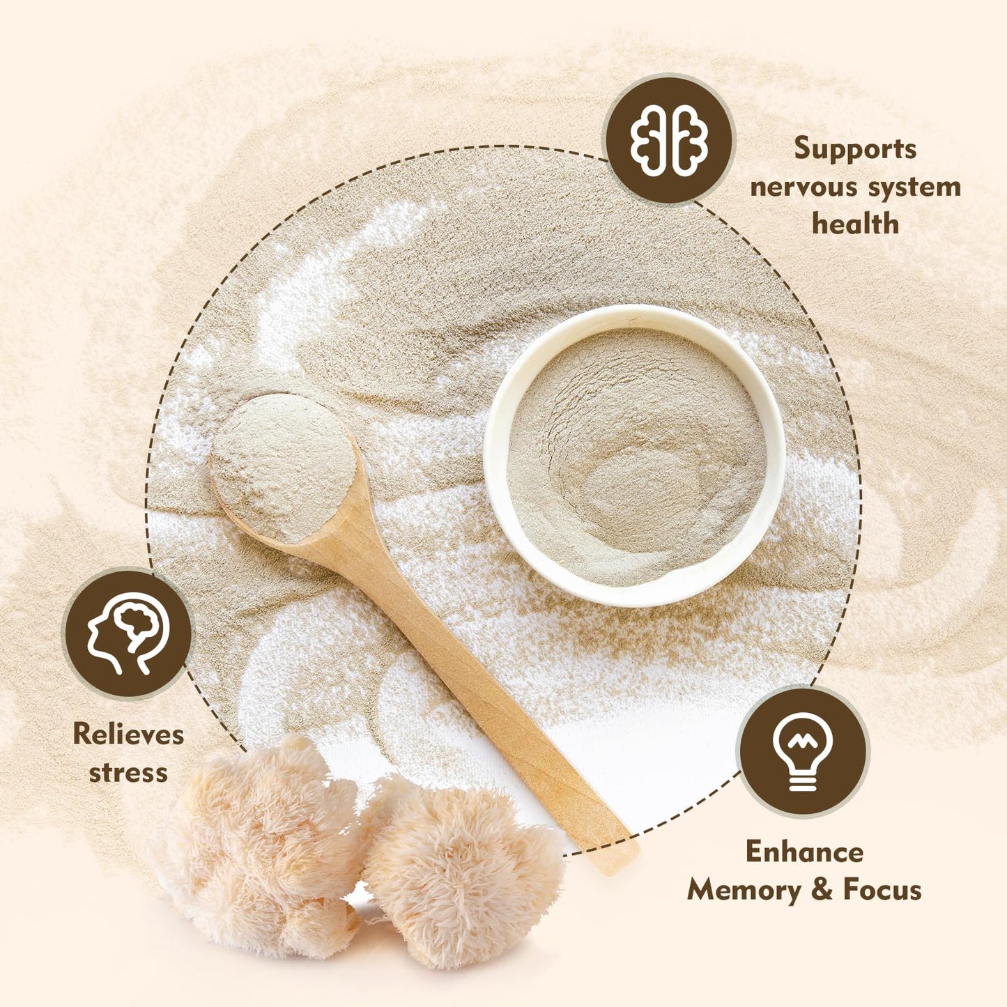 ATNreuro Organic Lion's Mane Mushroom Powder 4 oz