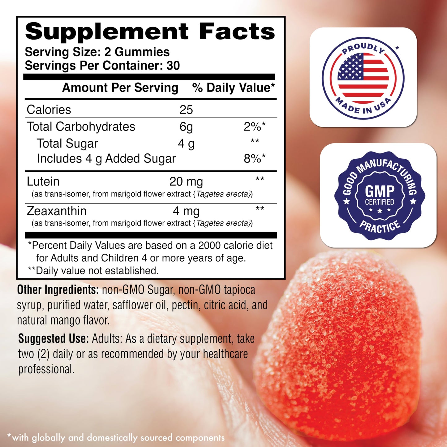 Health Thru Nutrition Lutein + Zeaxanthin Gummies 60 Gummies