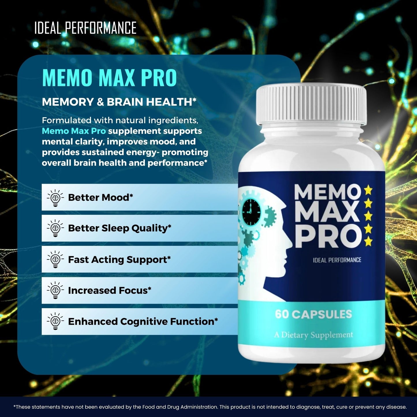 IDEAL PERFORMANCE Memo Max Pro 180 Capsules