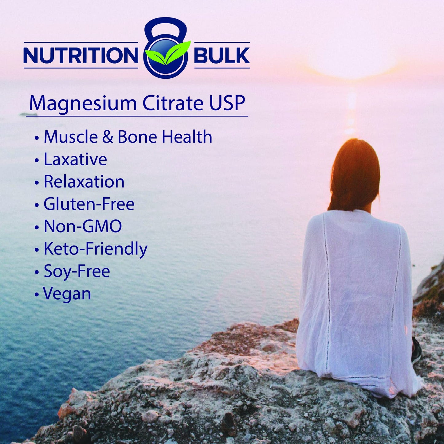 Nutrition Bulk Magnesium Citrate Powder USP, 15.98 oz