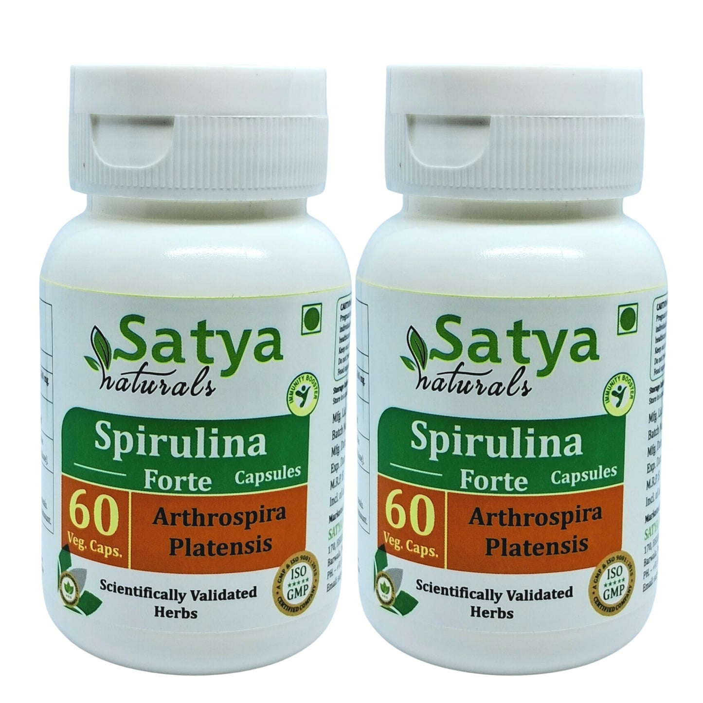 Satya Naturals Spirulina Forte Capsules 500 mg, 120 Count