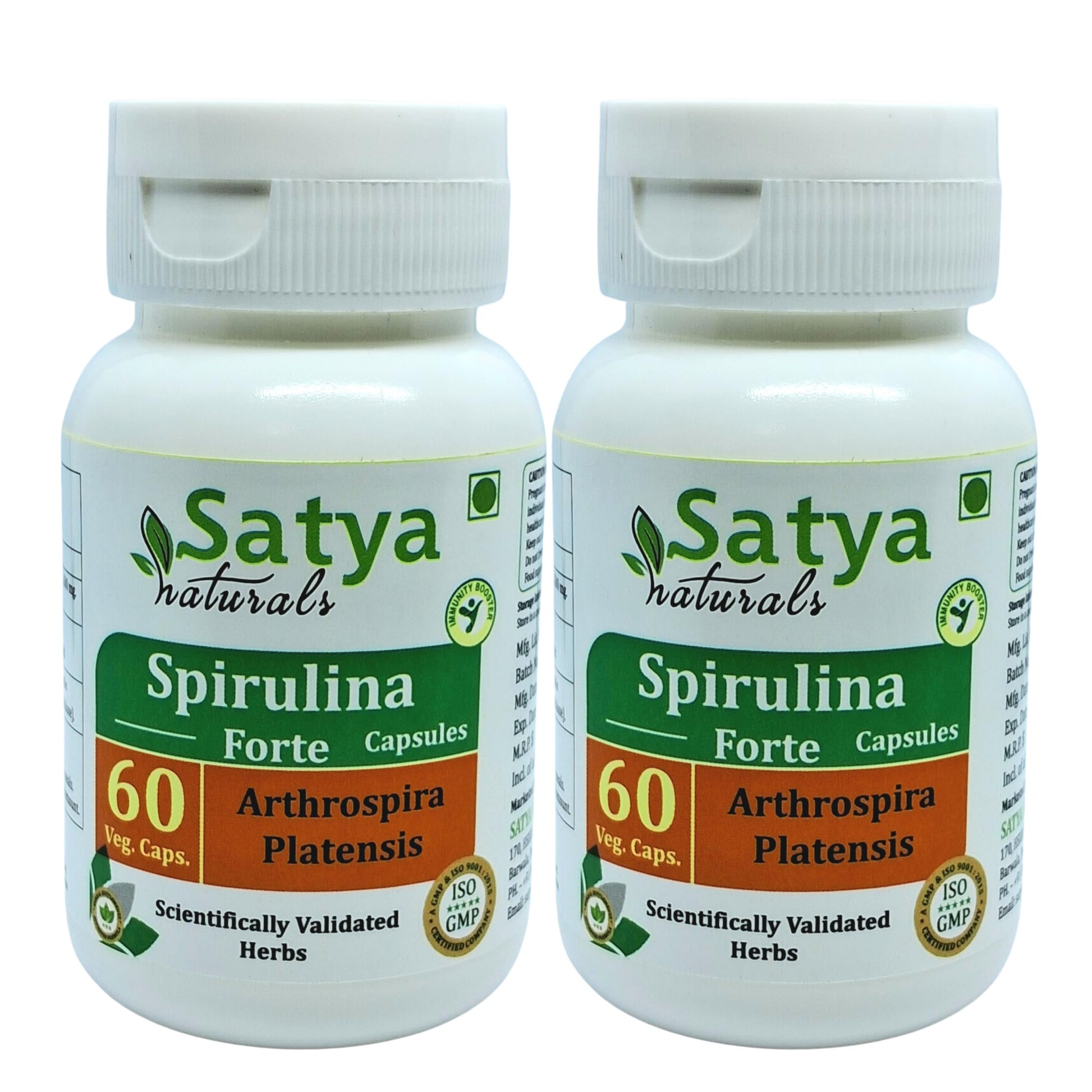 Satya Naturals Spirulina Forte Capsules 500 mg, 120 Count
