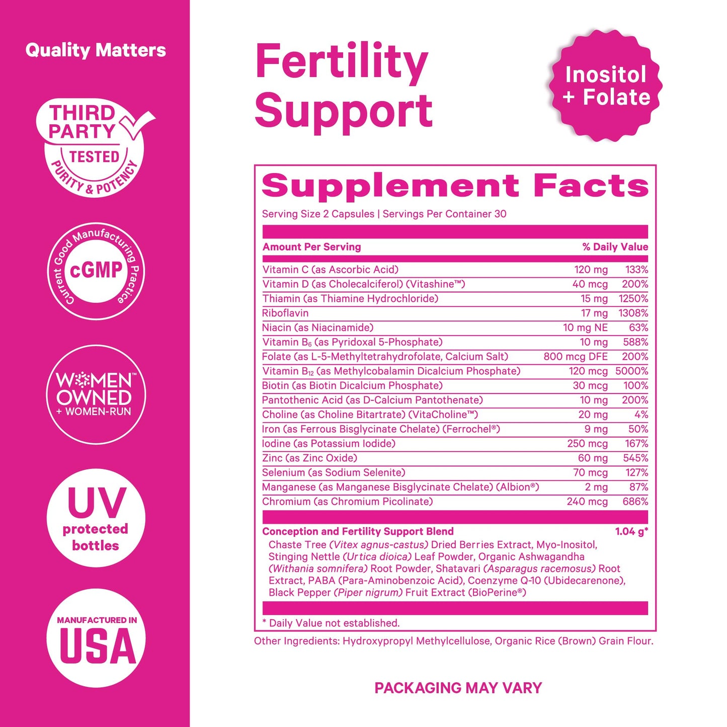 Pink Stork His + Hers Fertility Bundle Capsules, 120 Count