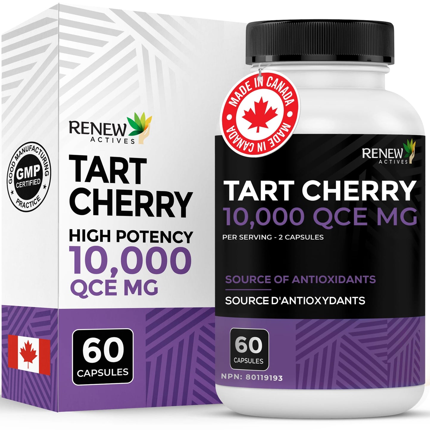 Renew Actives Tart Cherry Extra 500mg per 2 Capsules Capsule 60 Count