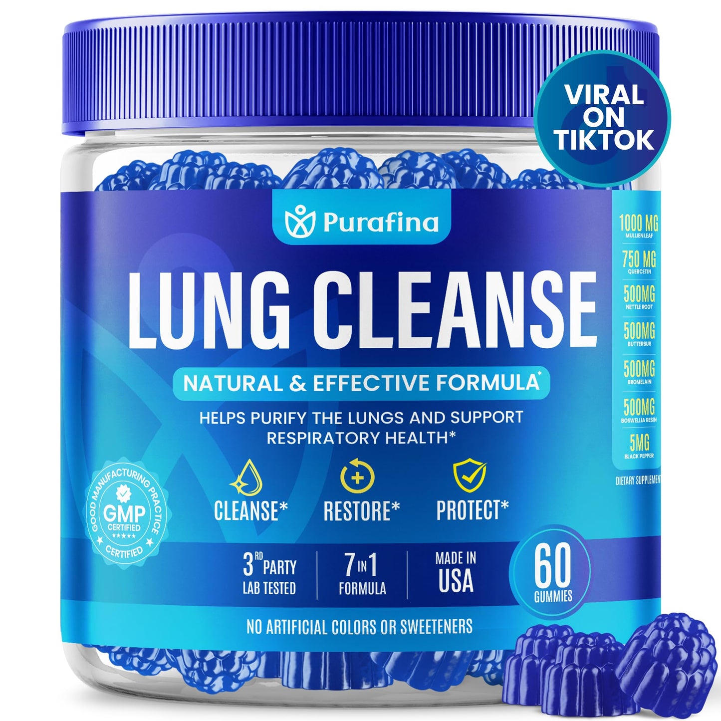 Nutravia Purafina Lung Cleanse Gummies 60 Count