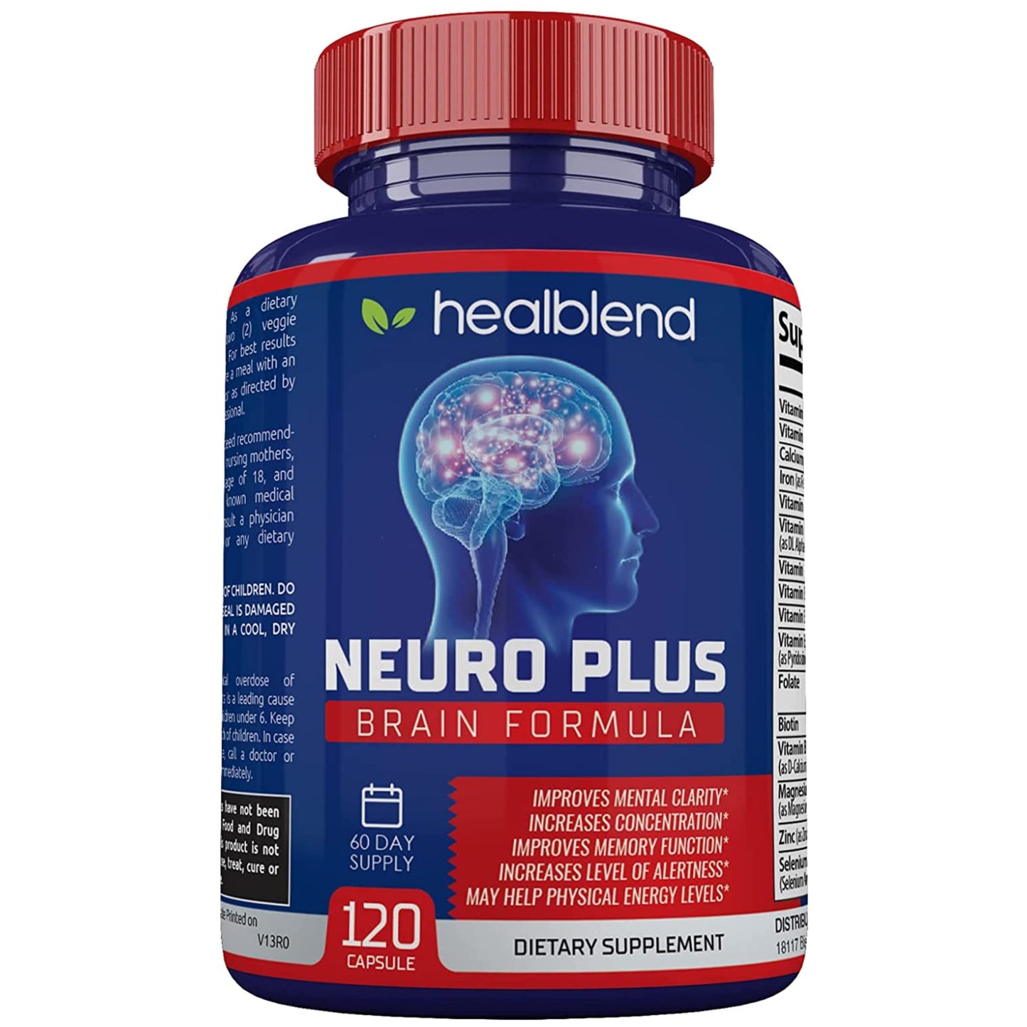 healblend Neuro Plus Brain & Focus Formula Nootropic Brain Booster Supplement Capsule, 120 Capsules