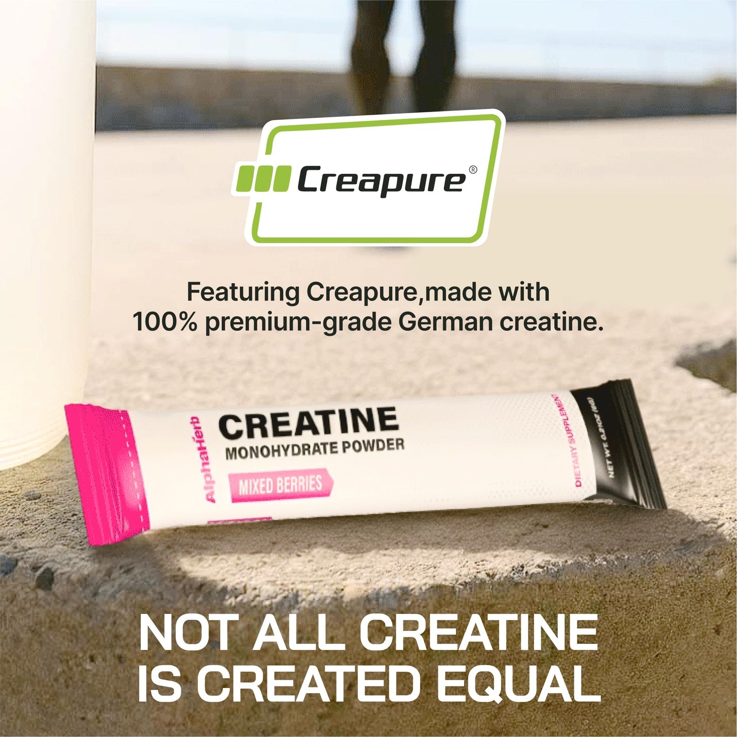 AlphaHerb Creatine Monohydrate Powder Packets to Travel – 5g, 30 Packets